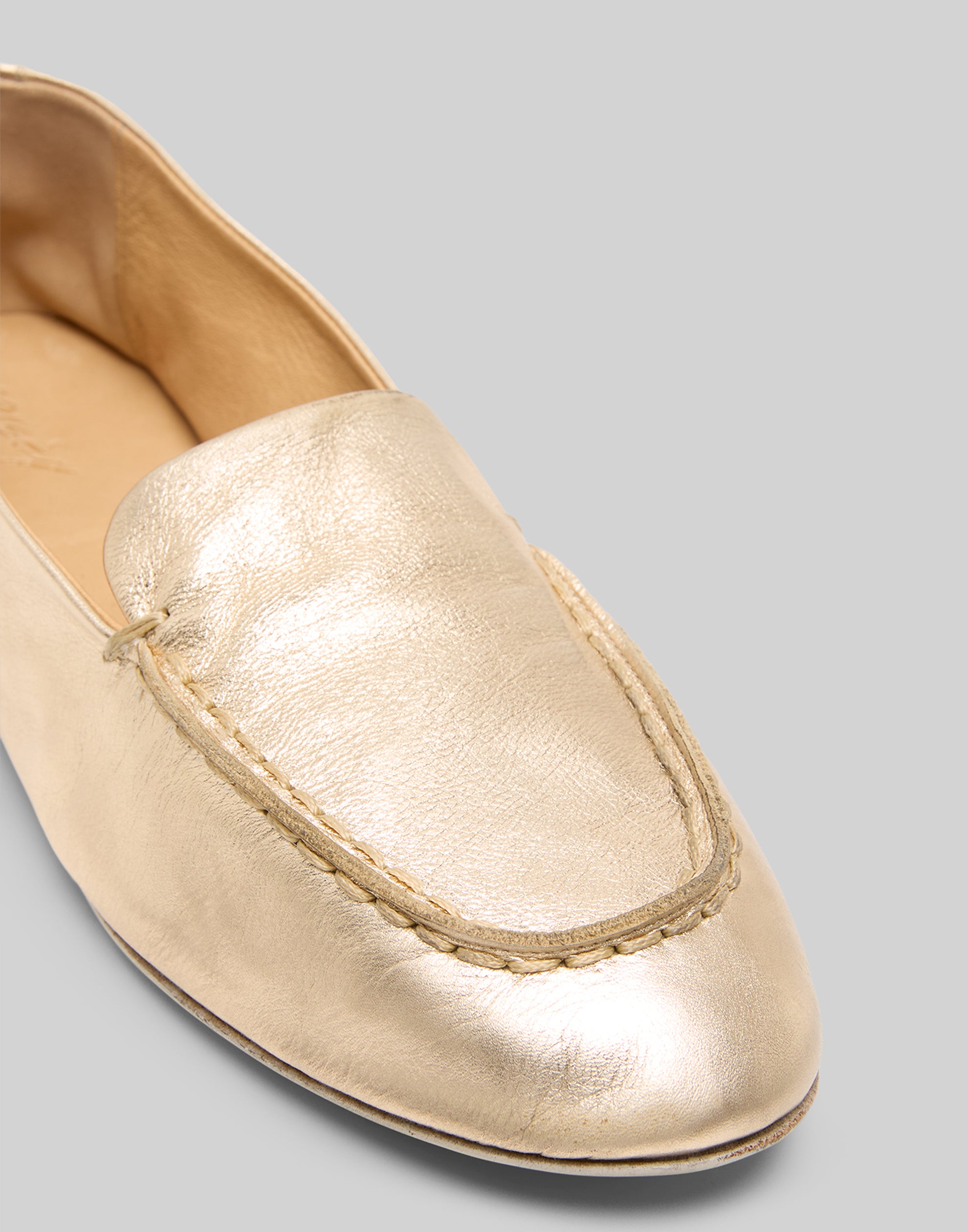 Platinum Foil Leather Mandolo Loafers