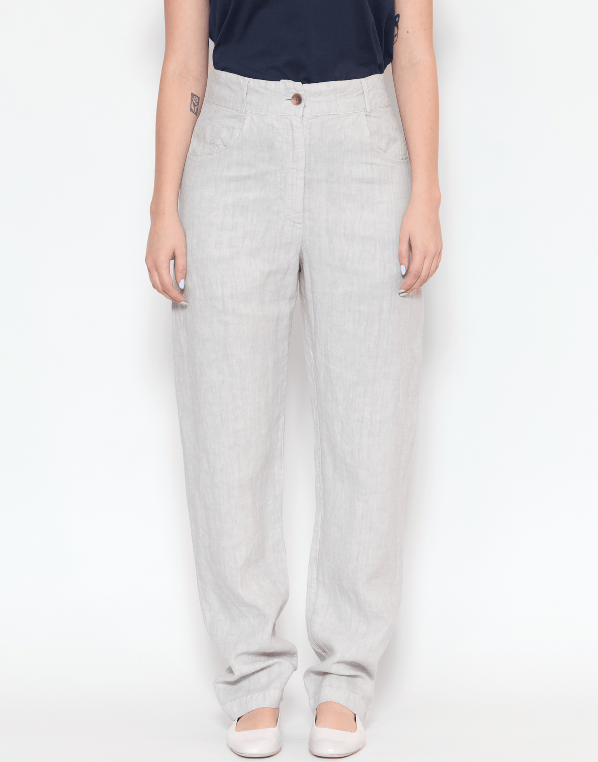 Pearl Grey Linen Pieroschka Pants