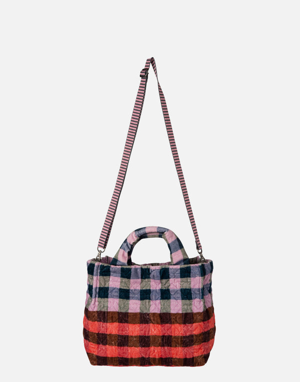 Red & Pink Small Cotton Velvet Tote