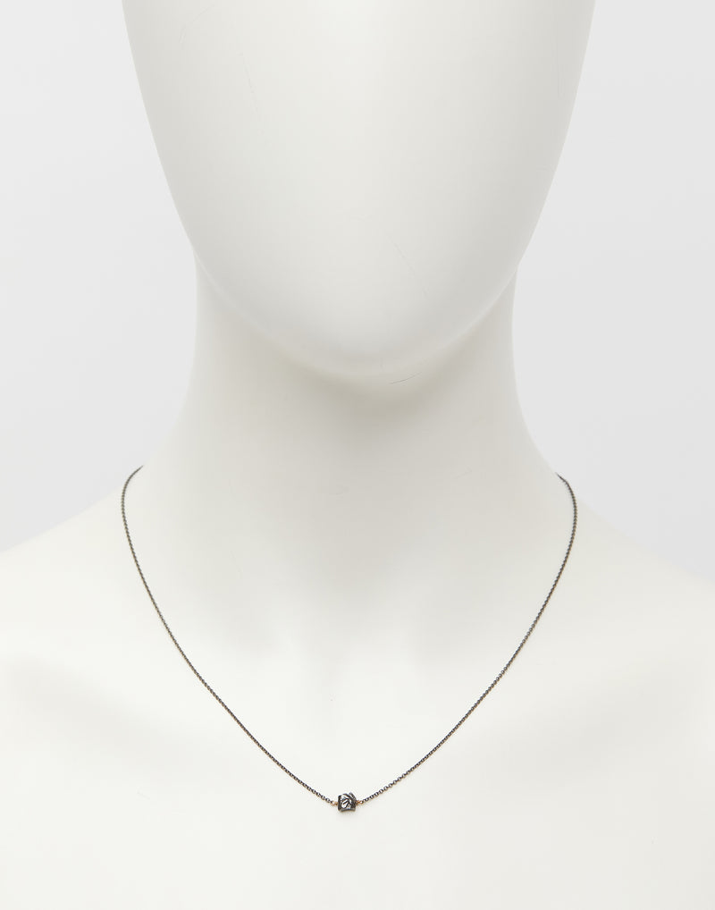 № 1 Black Diamond & Oxidised Silver Necklace