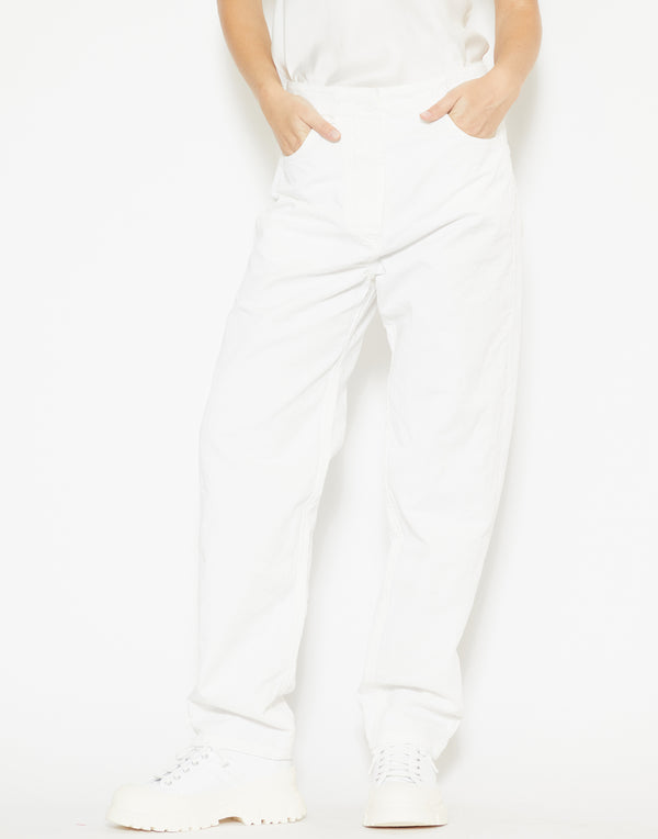 Off White Cotton & Linen Marianne Jeans