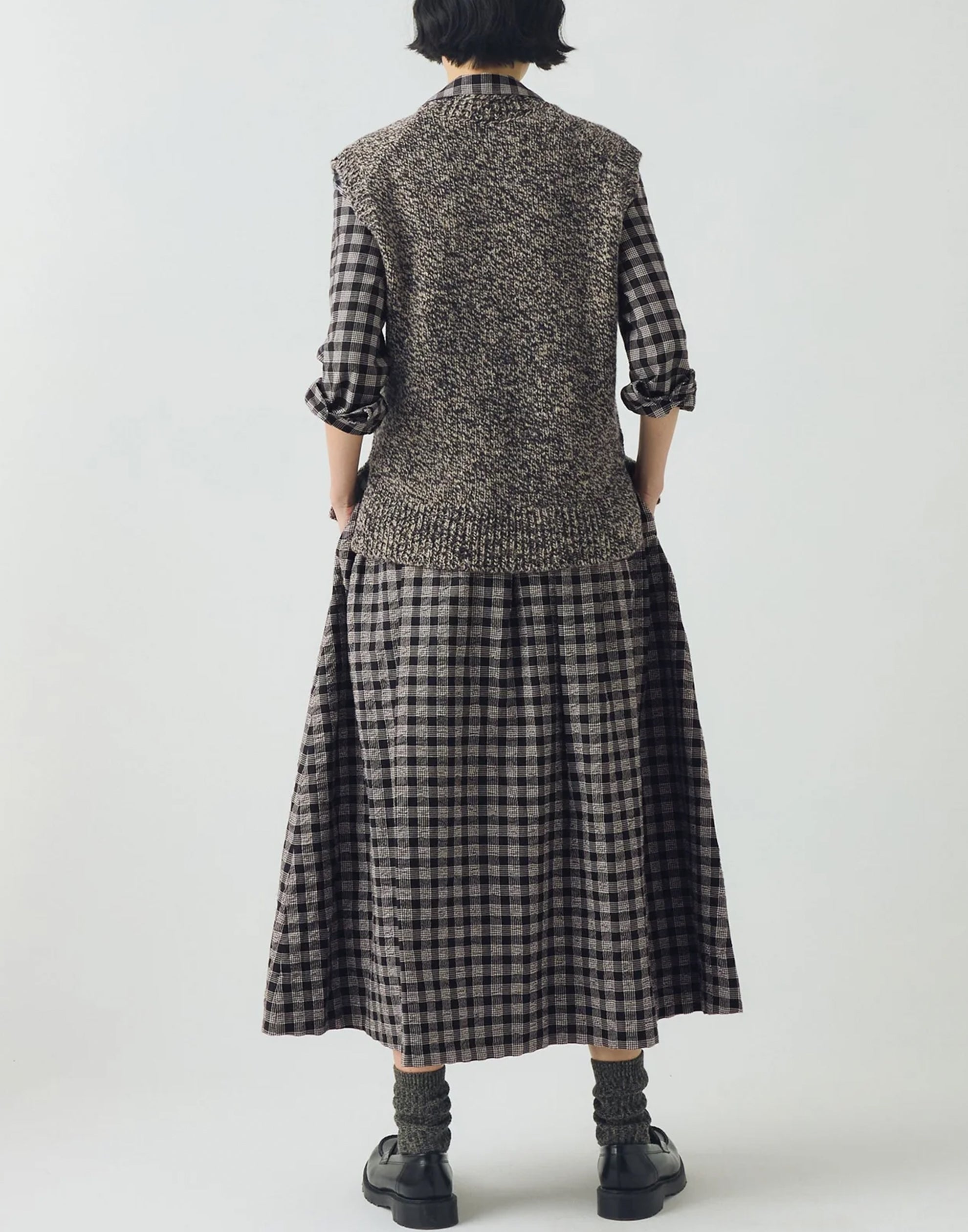 Granite Marl Wool V Neck Vest