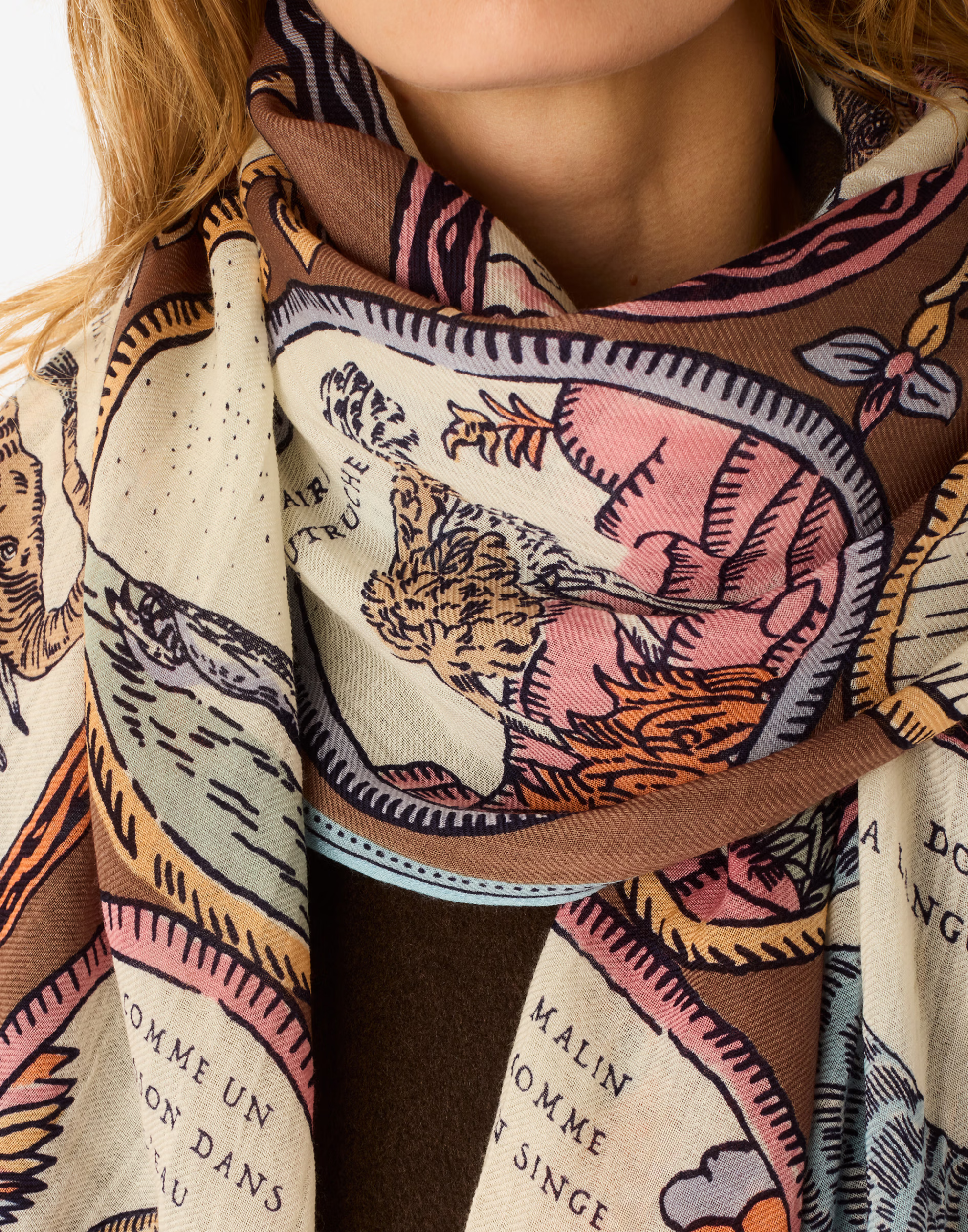 Beige Wool Chance Scarf