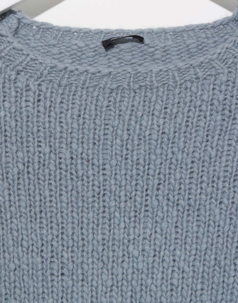Sky Blue Wool & Cotton Pullover