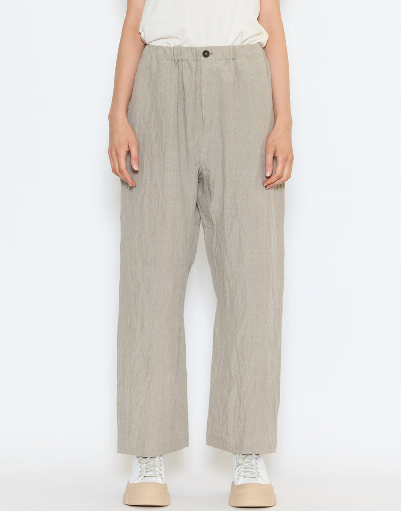 Natural Linen Pilar Low Crotch Pants
