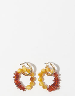 Amber & Gold Dahlia Earrings