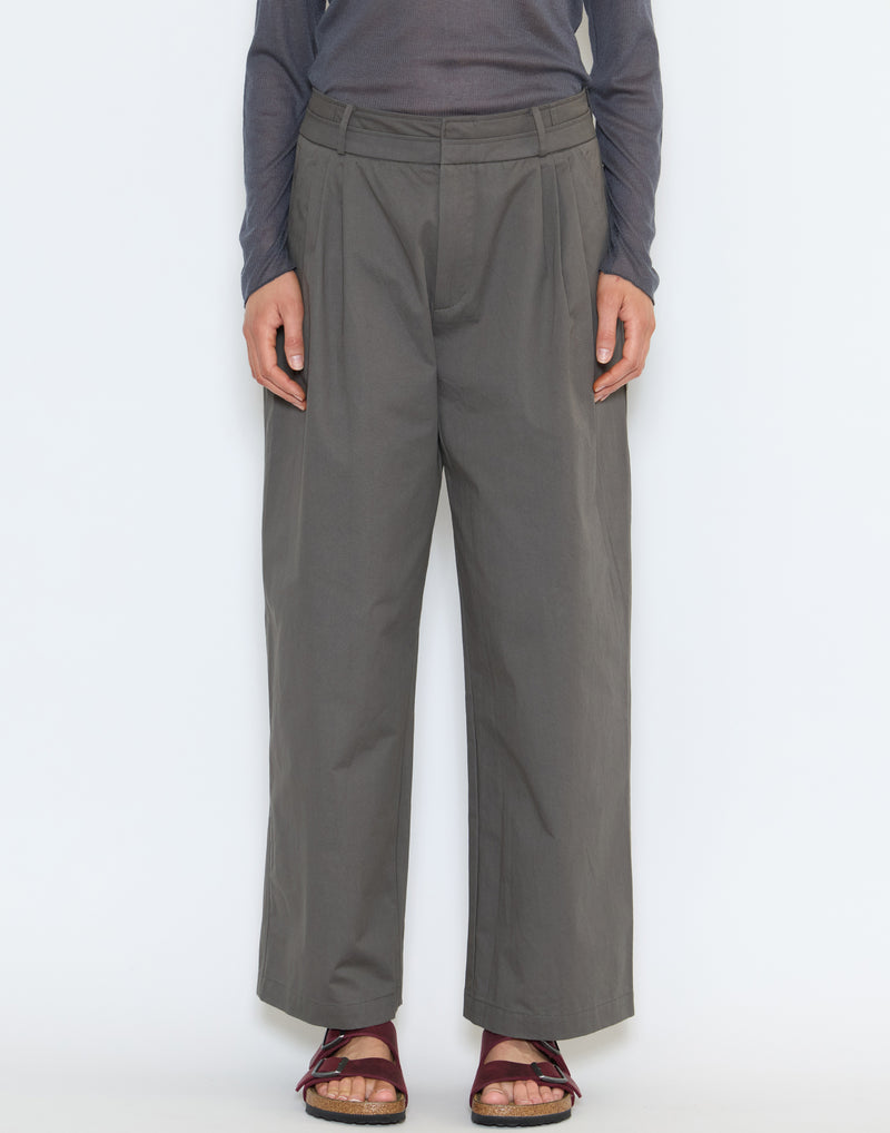 Charcoal Cotton Two Layer Pants