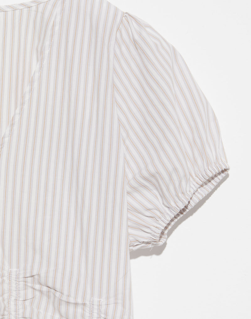 Lake Stripe Cotton Poplin Pinched Dress
