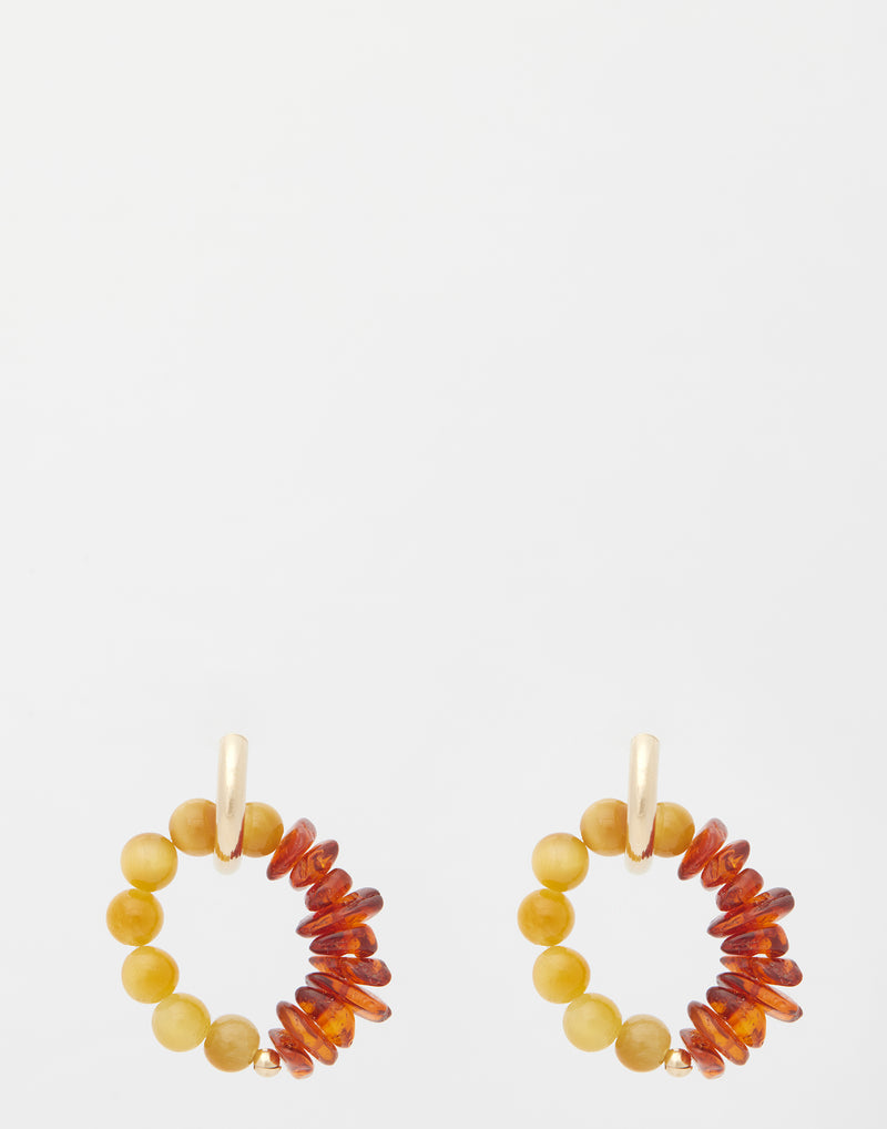 Amber & Gold Dahlia Earrings