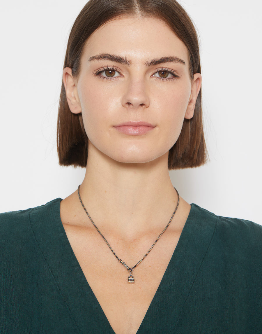 Silver Lock Symbol Necklace