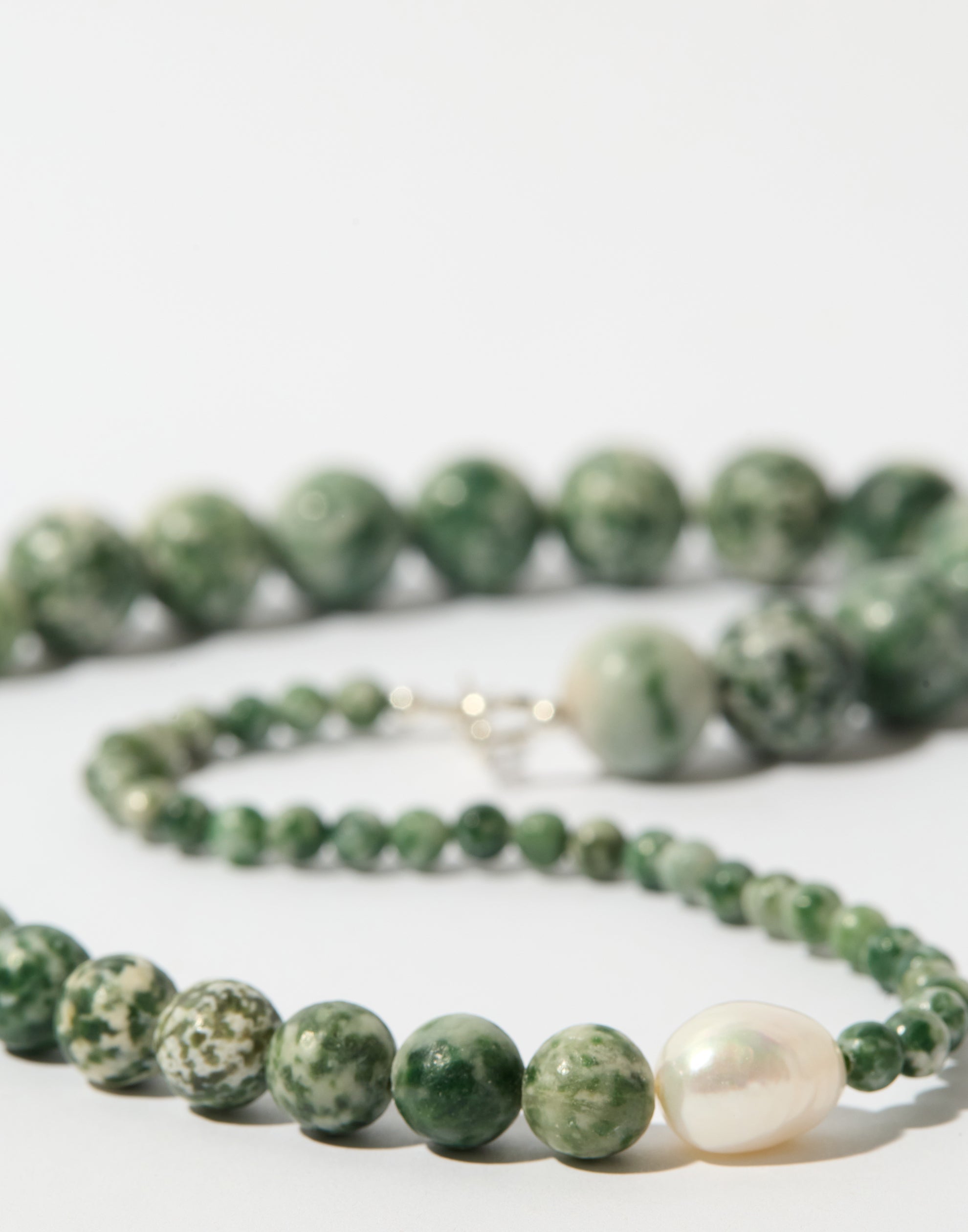 Spotted Jasper & Silver Devon Necklace