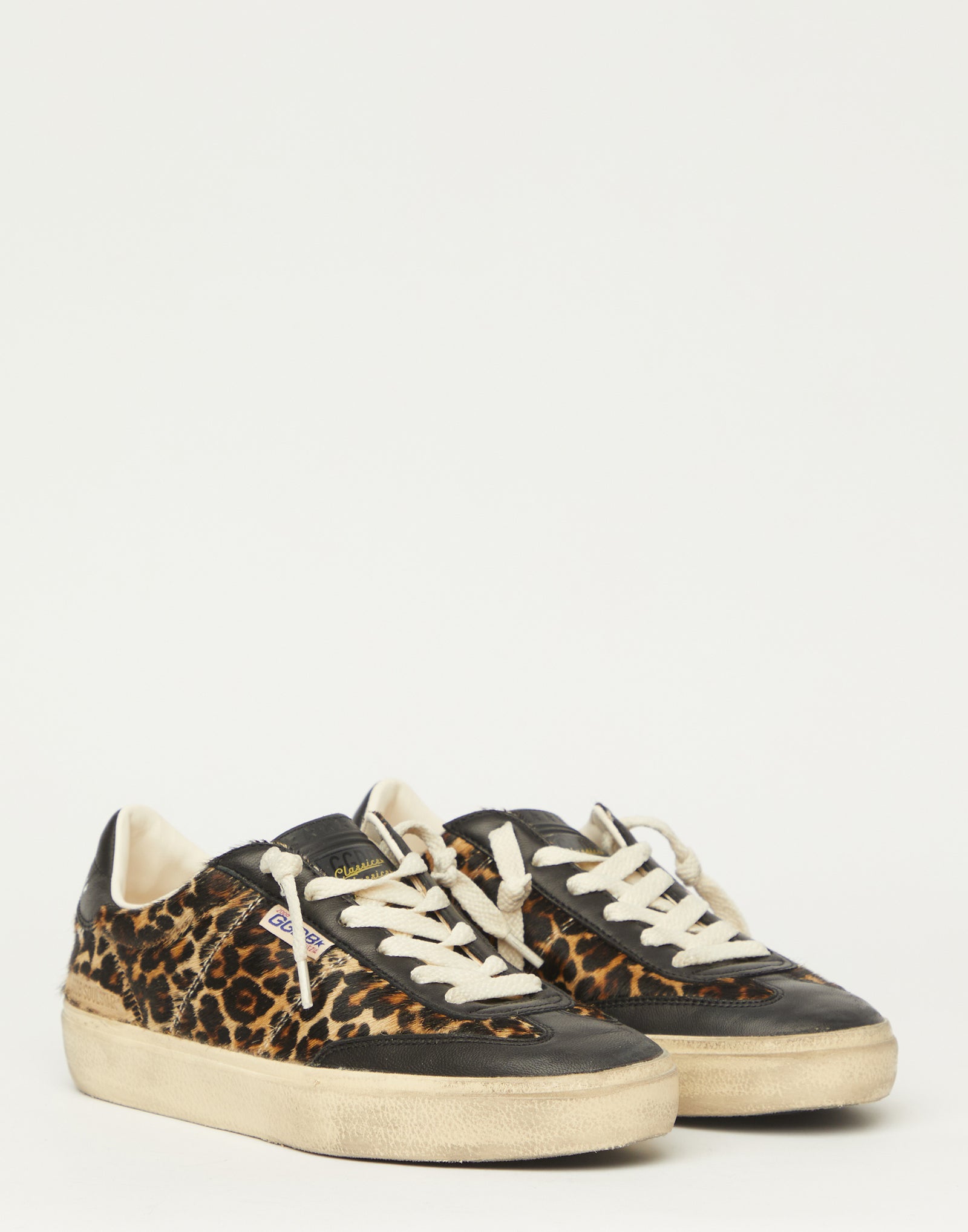 【完売必至】GOLDEN   SOUL-STAR LEOPARD スニーカー GOLDEN GOOSE Soul-Star distressed leather-trimmed leopard