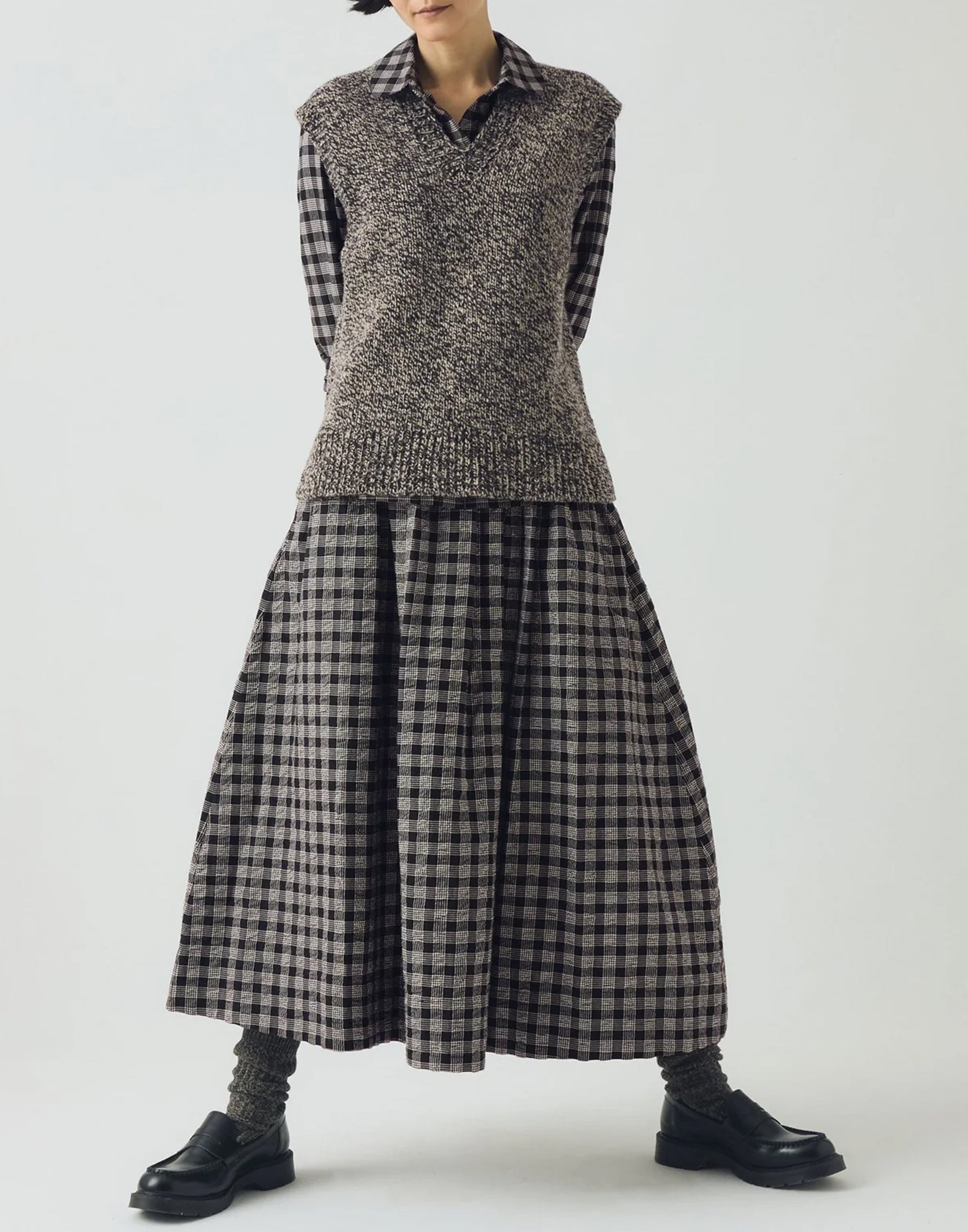 Granite Marl Wool V Neck Vest