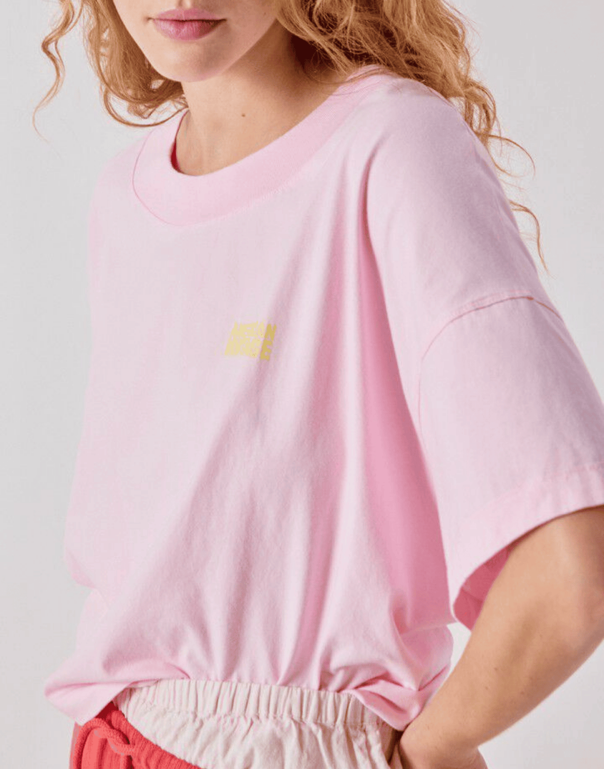 Candy Pink Cotton Gixy Logo T-Shirt
