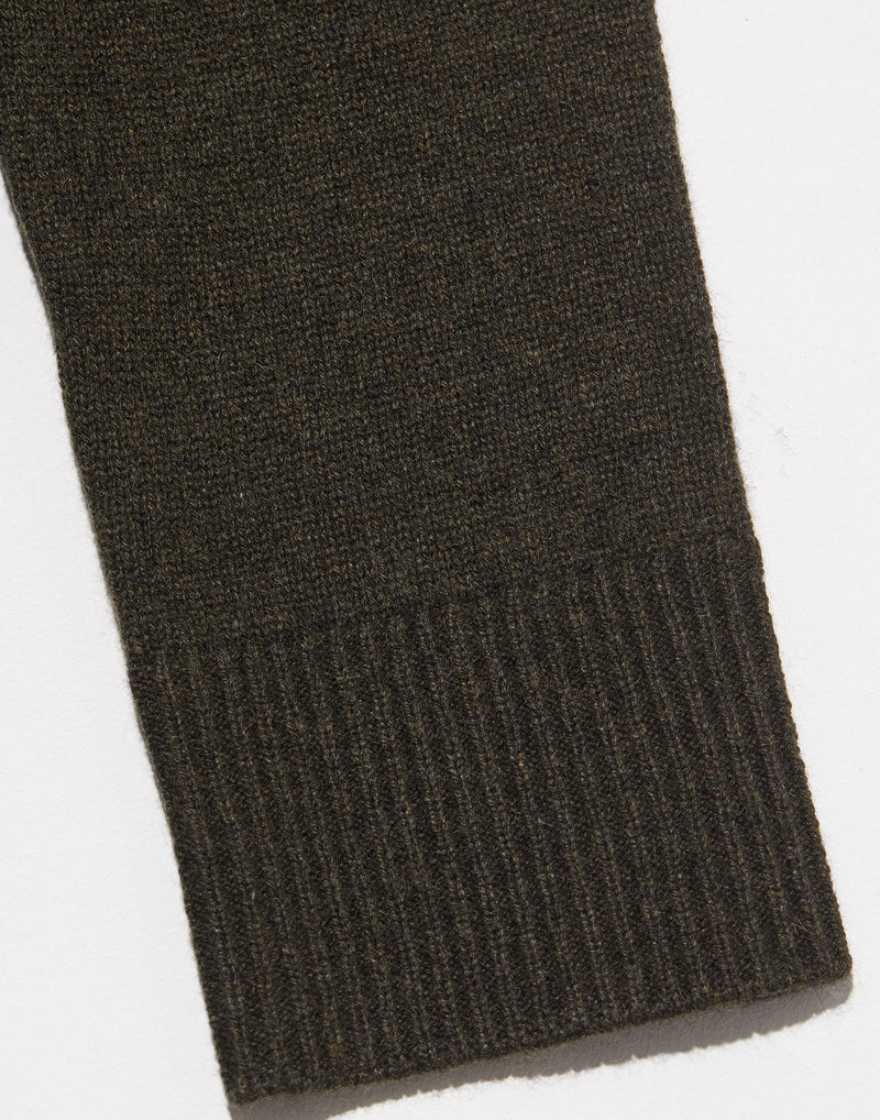 Moss Green Oversized Rollneck Cashmere Pullover