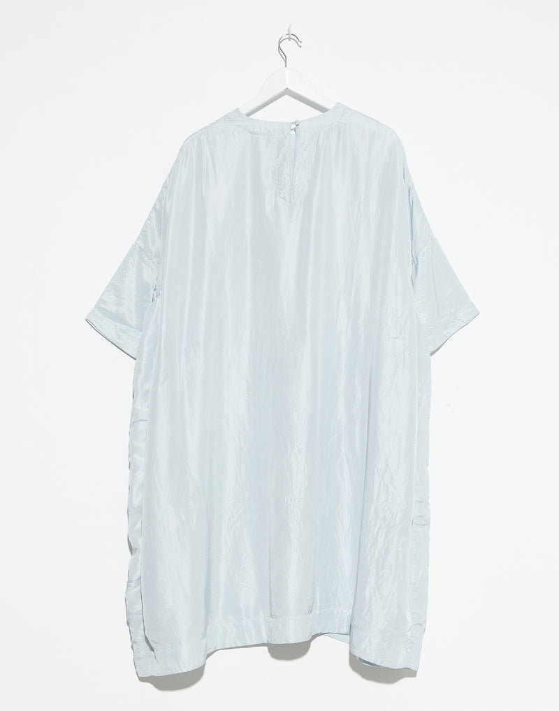 Blue Three Abstracts Embroidered Silk Dress
