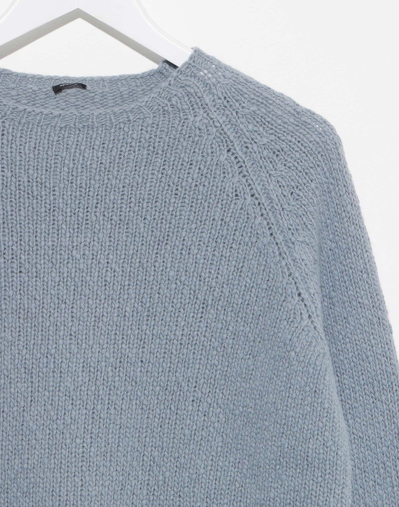 Sky Blue Wool & Cotton Pullover