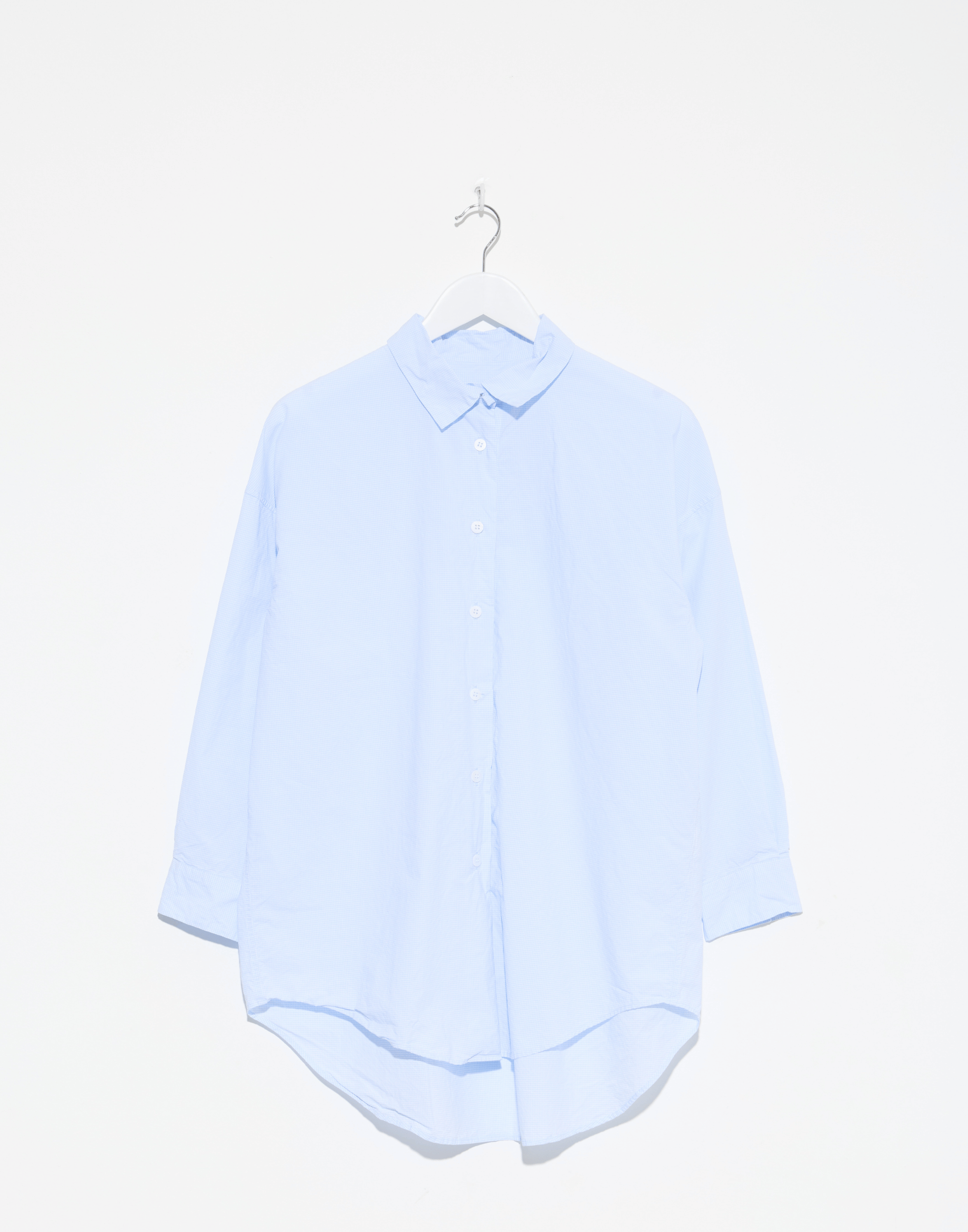 Blue Micro Check Cotton June Shirt