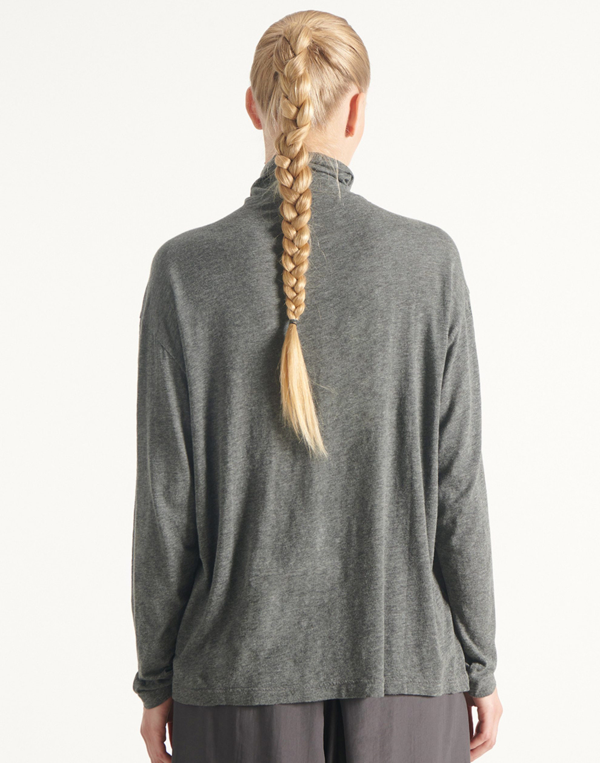 Charcoal Cotton Blend Jacksonville Long Sleeve Top