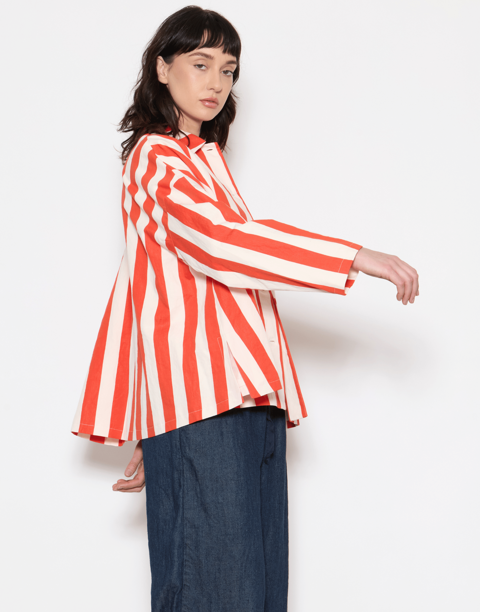 Poppy Stripe Cotton & Linen Jacket