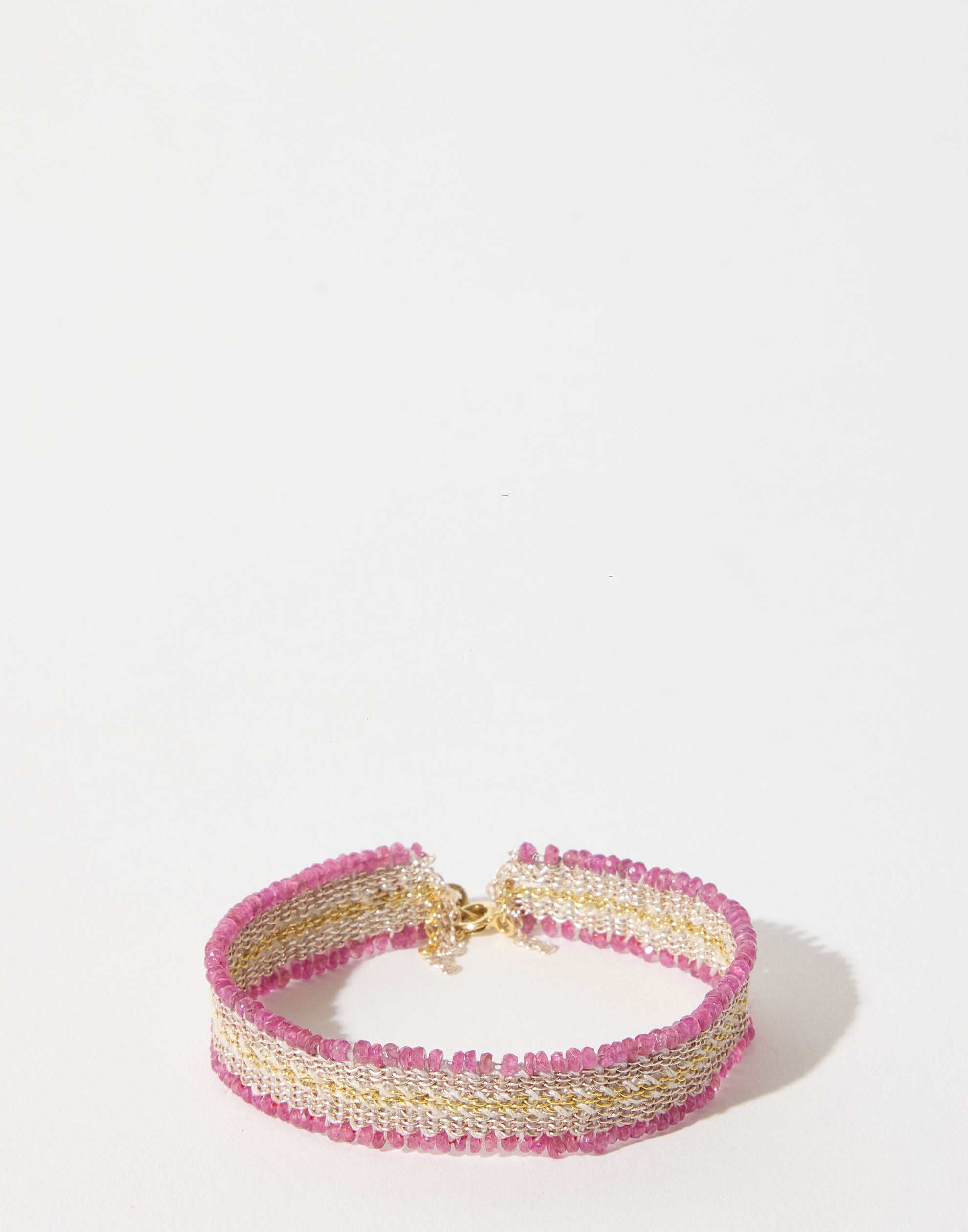 Ruby & Silver Silk Bracelet