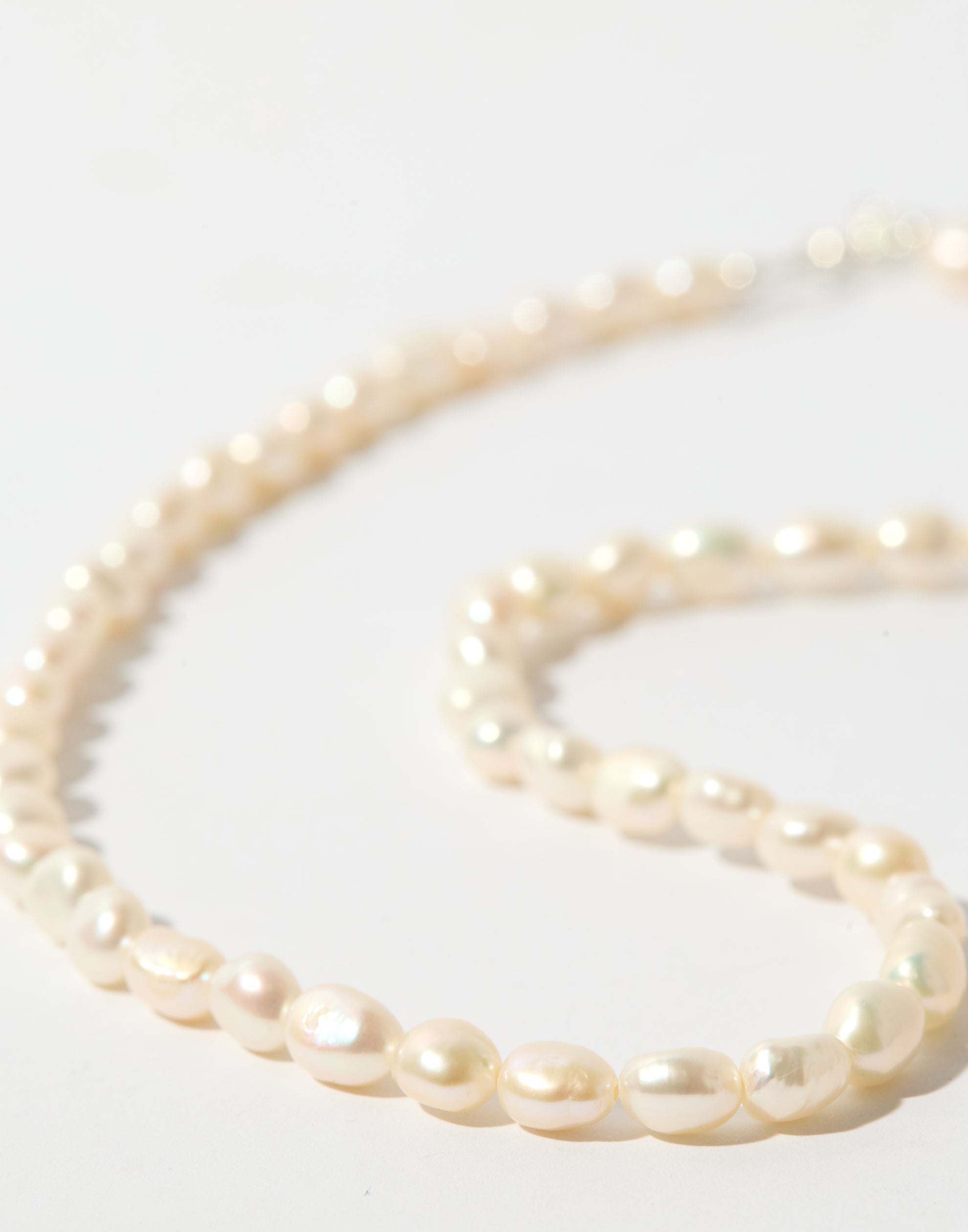 Freshwater Pearl & Silver Olive Necklace