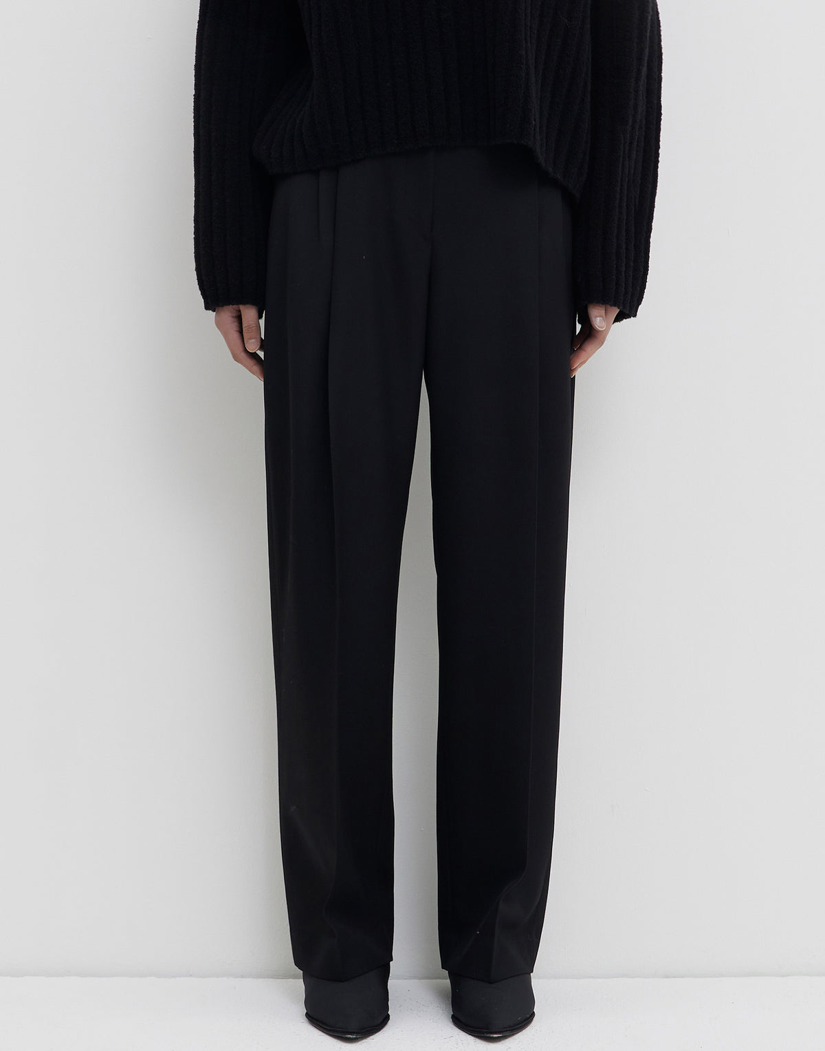 Black Cotton Blend Pachini Trousers