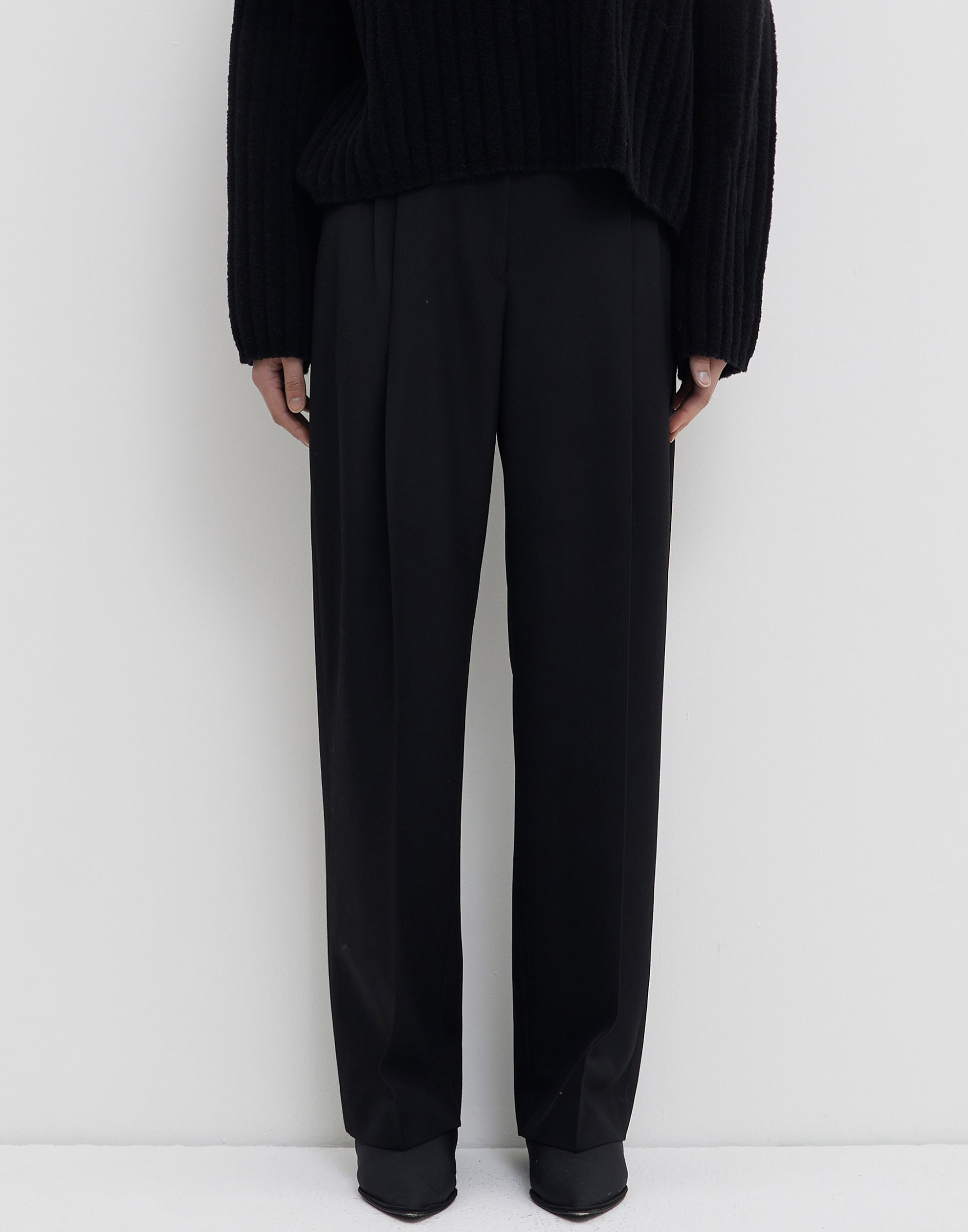 Black Cotton Blend Pachini Trousers