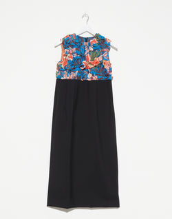 Shop Comme Des Garcons Dresses Online Floral Panelled Wool Blend Dress RICARDA