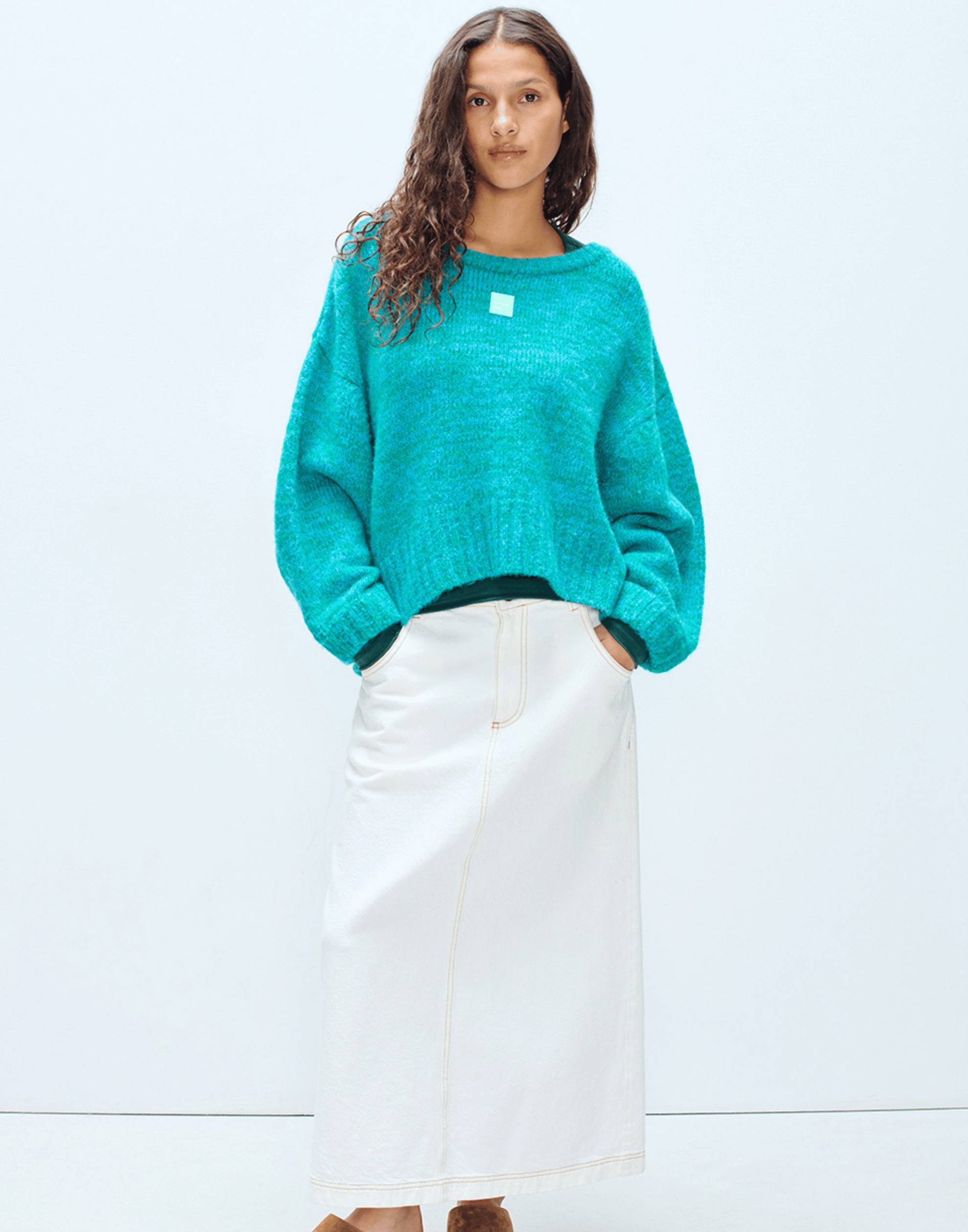 Celestial Melange Wool Blend Boatneck Pullover