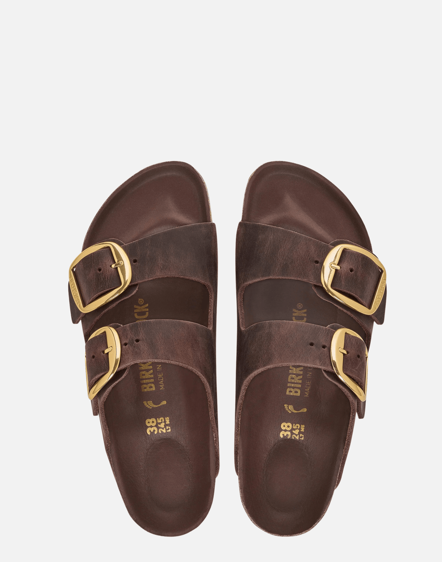 Regular Habana Oiled Leather Big Buckle Arizona Sandals