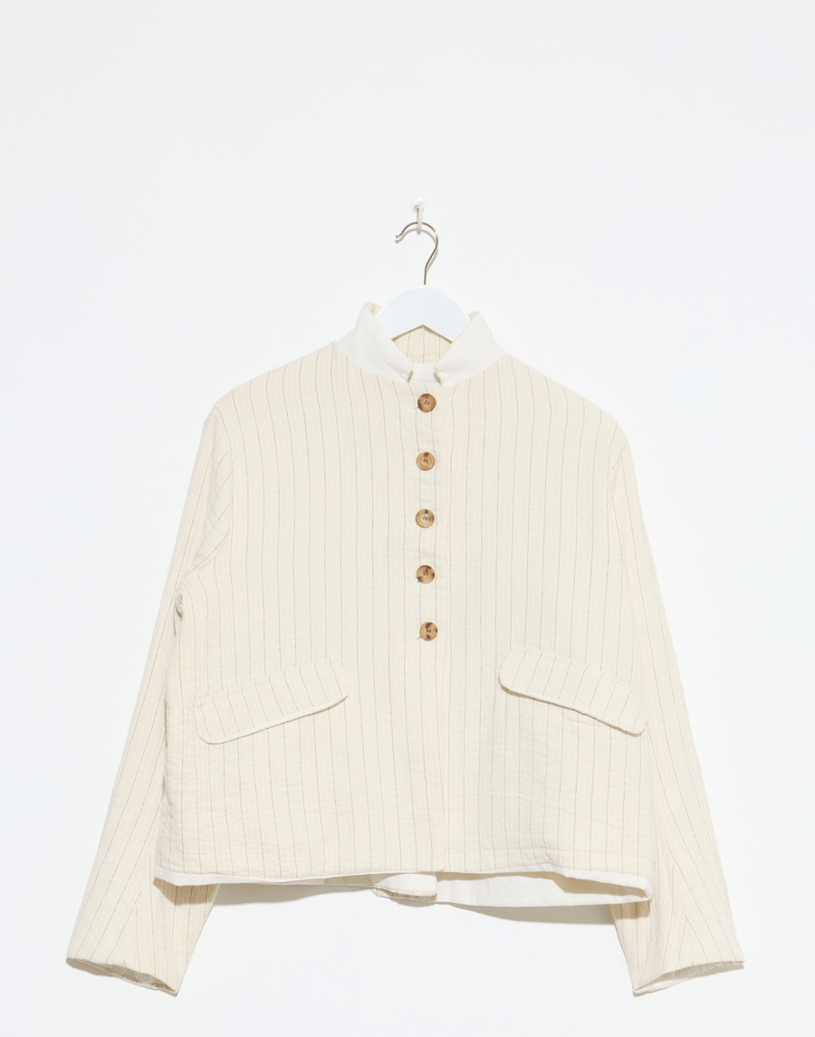 Natural Stripe Cotton Blend Julie Jacket