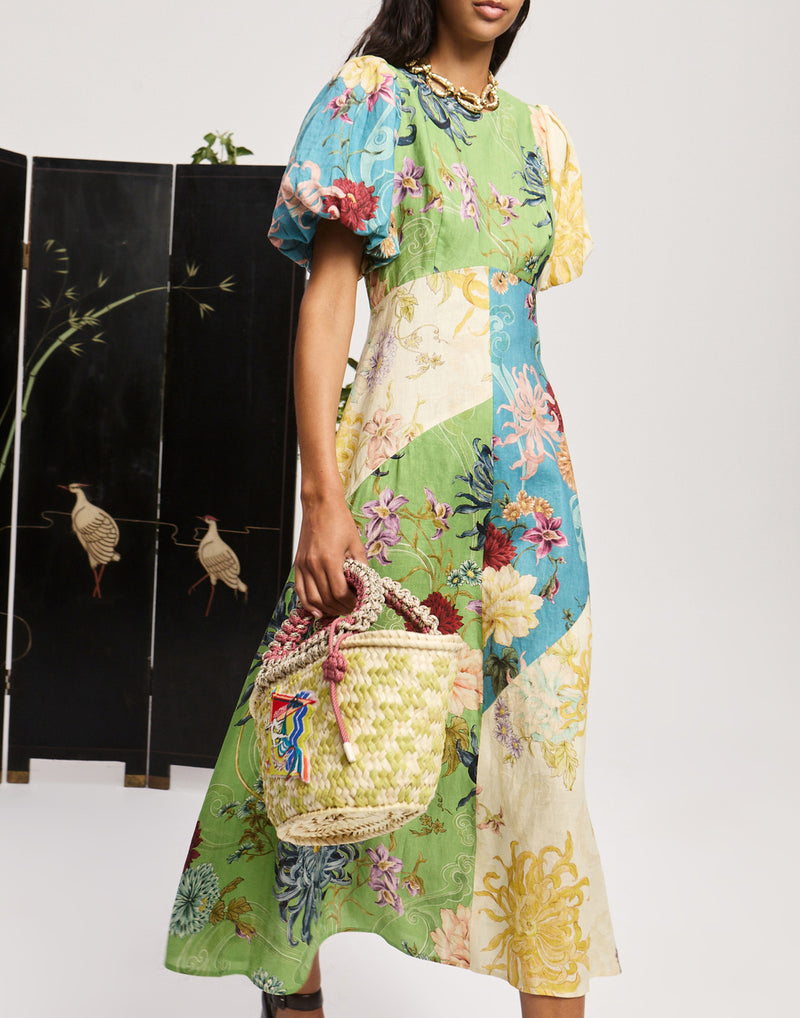Linen Avery Spliced Midi Dress