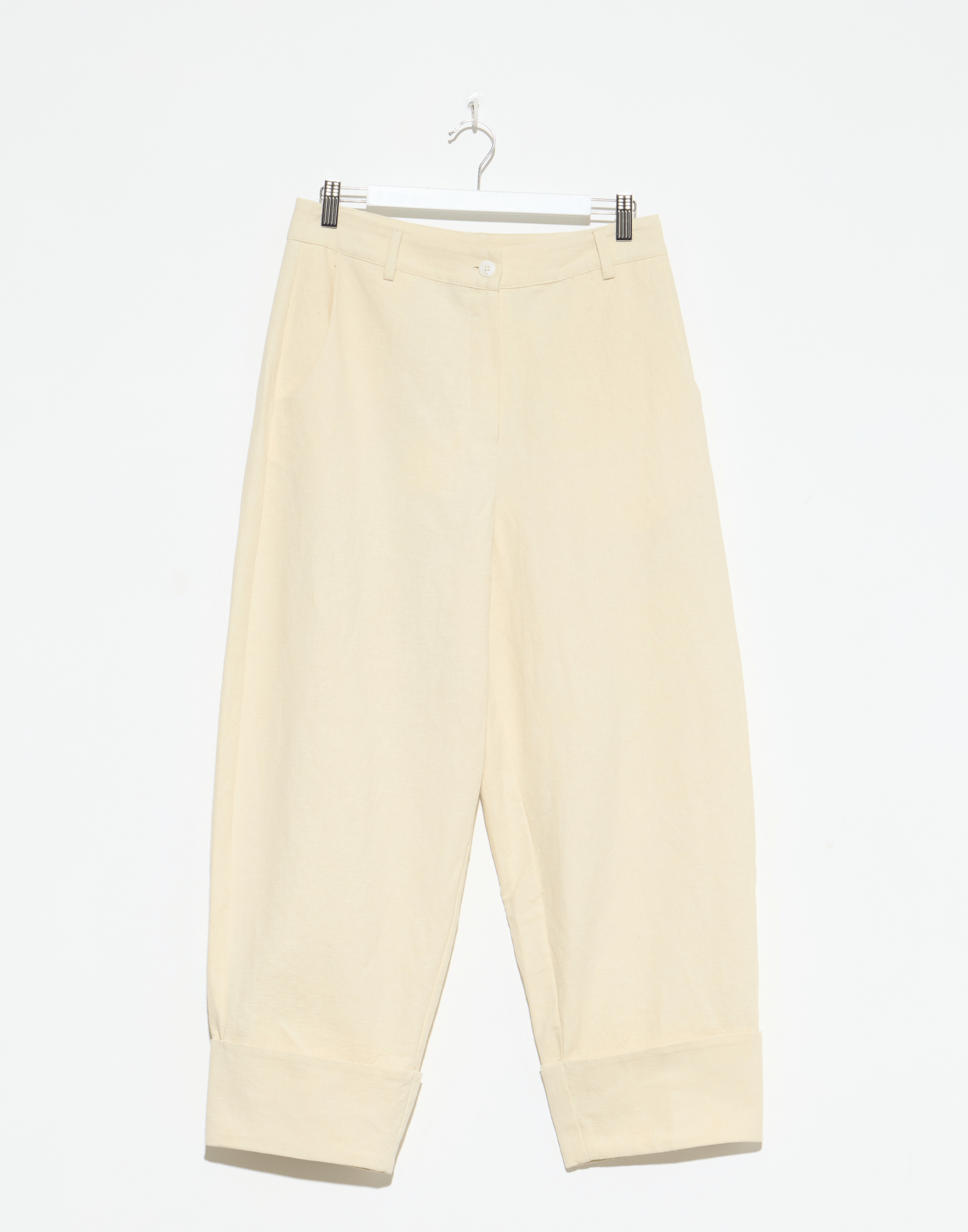 Bone Cotton & Linen Blair Pants