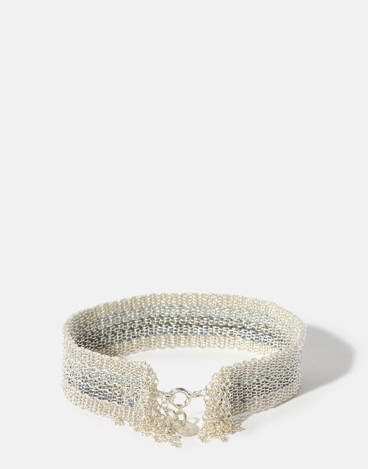 Silver & Blue Silk No. 018.16 Bracelet