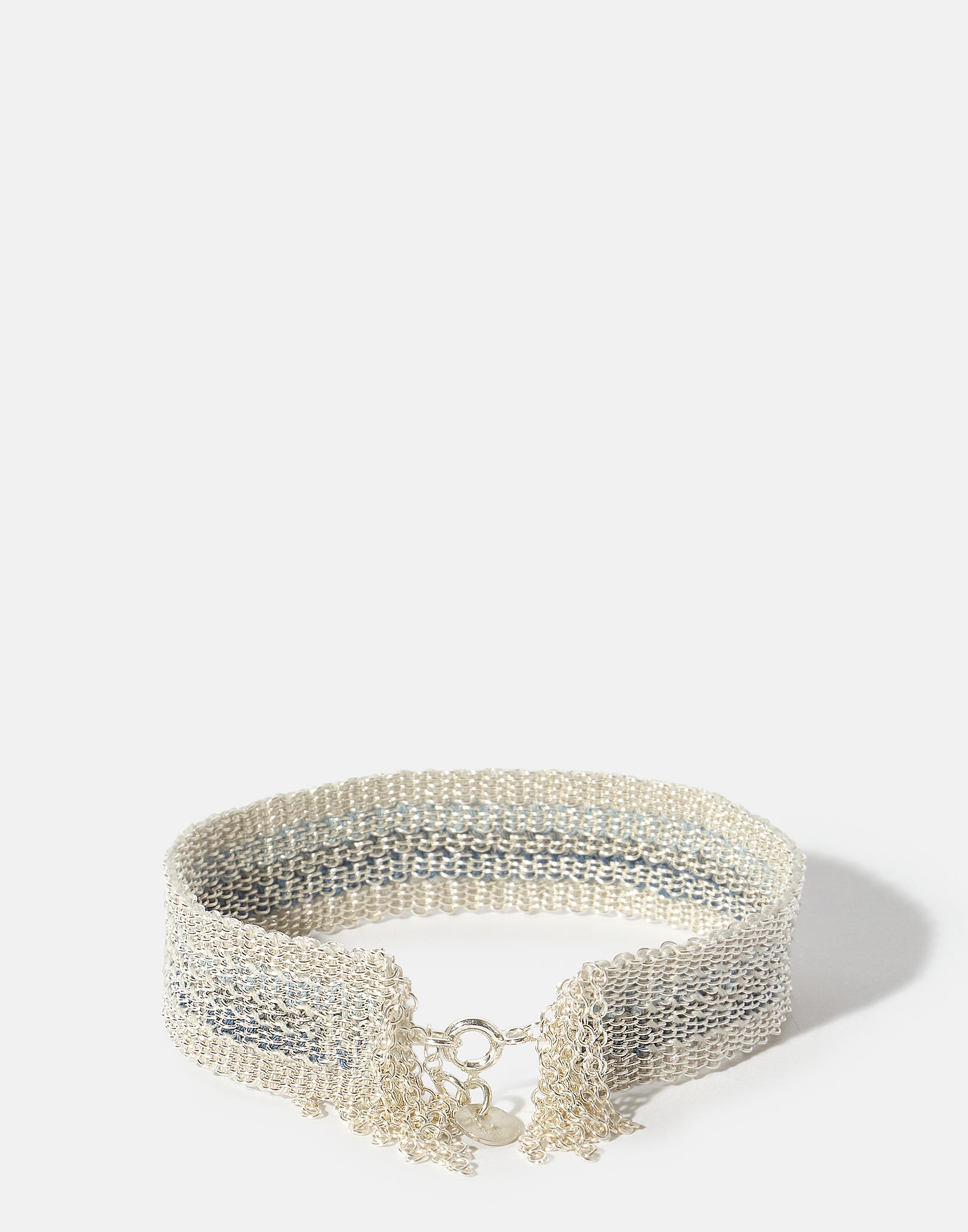 Silver & Blue Silk No. 018.16 Bracelet