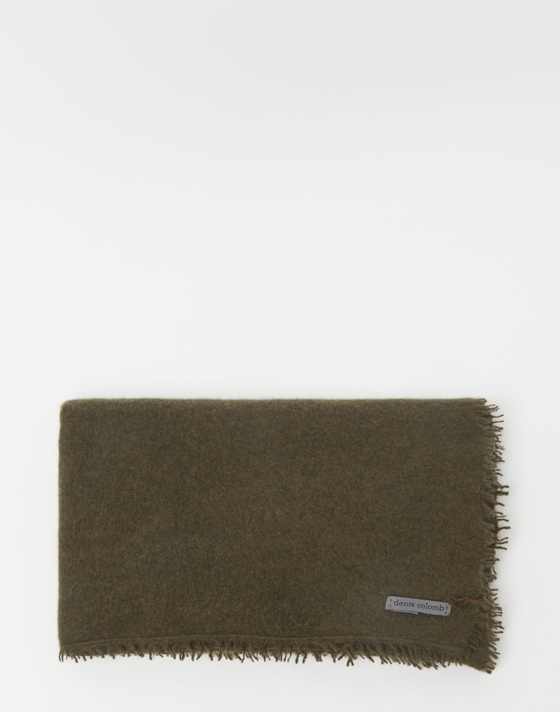 Earth Green Fuzzy Feutre Shawl
