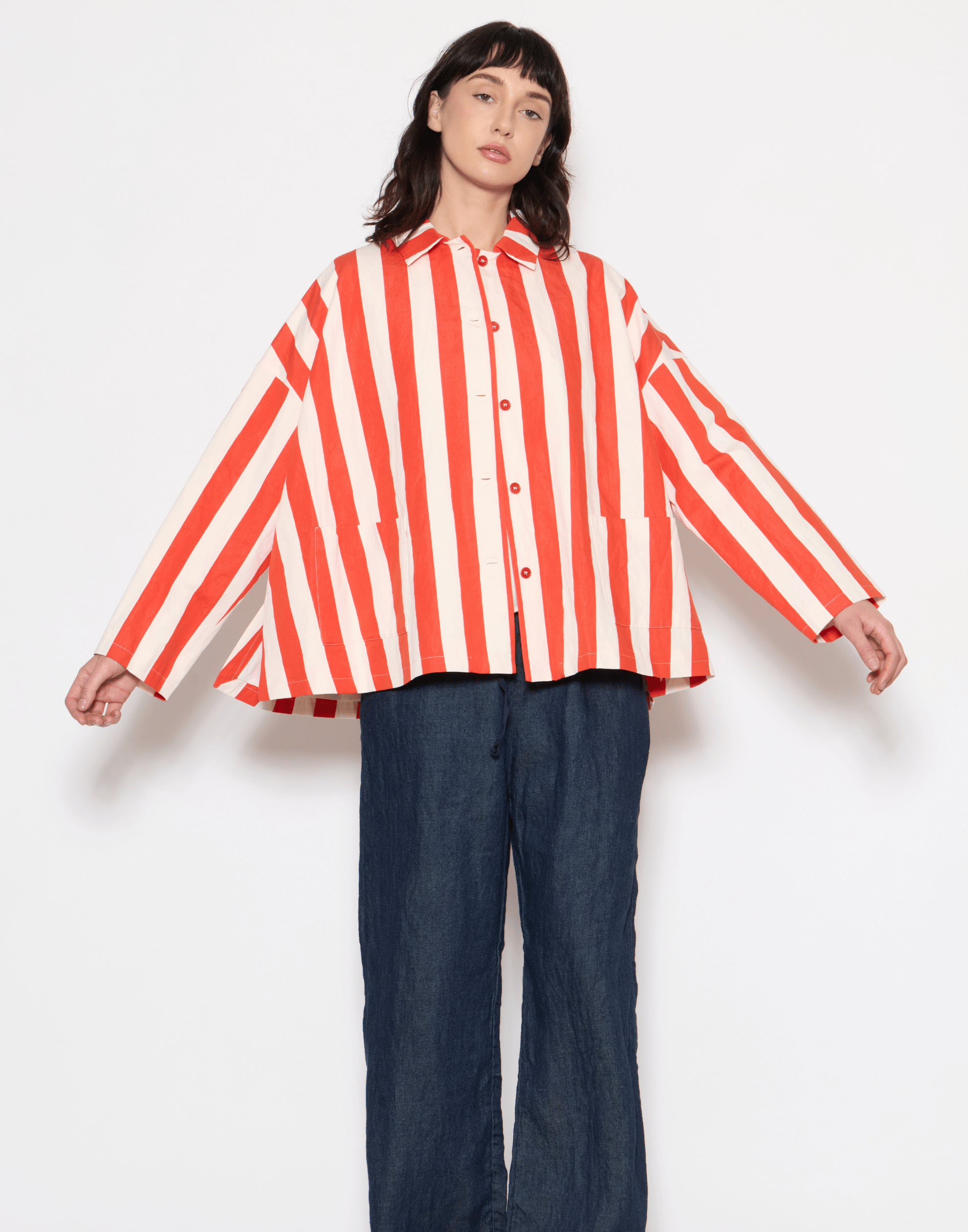 Poppy Stripe Cotton & Linen Jacket
