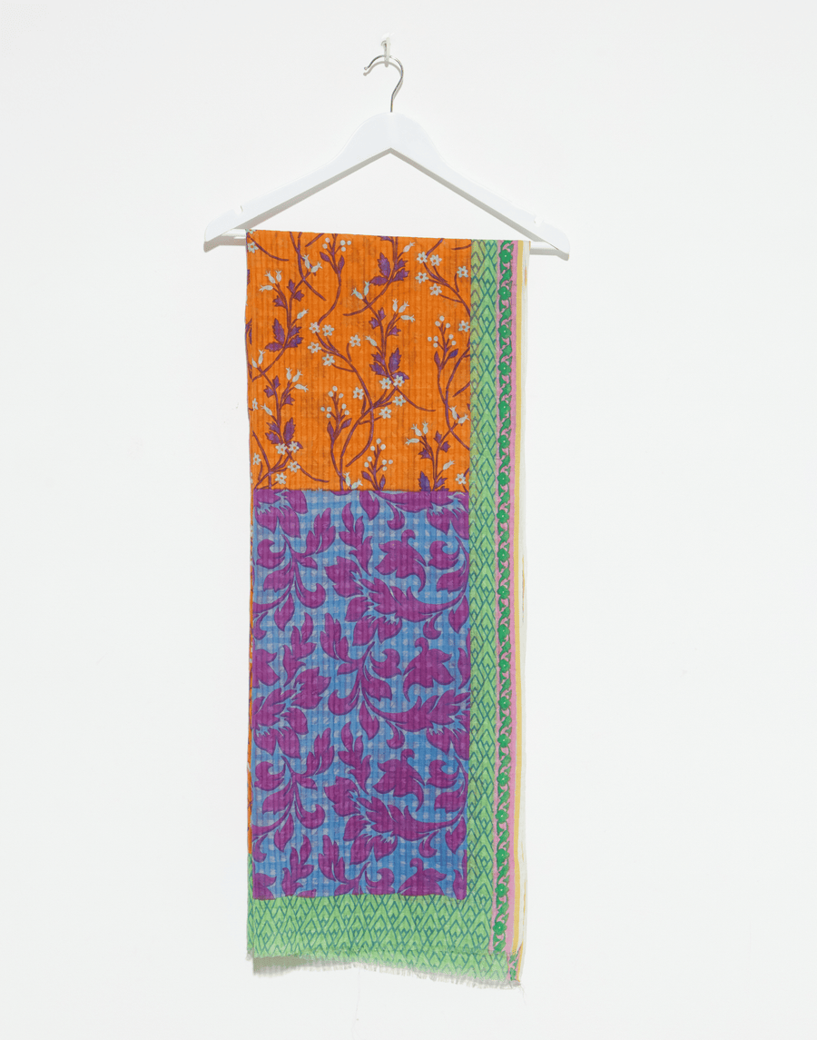 Sunset Floral Cotton & Silk Scarf