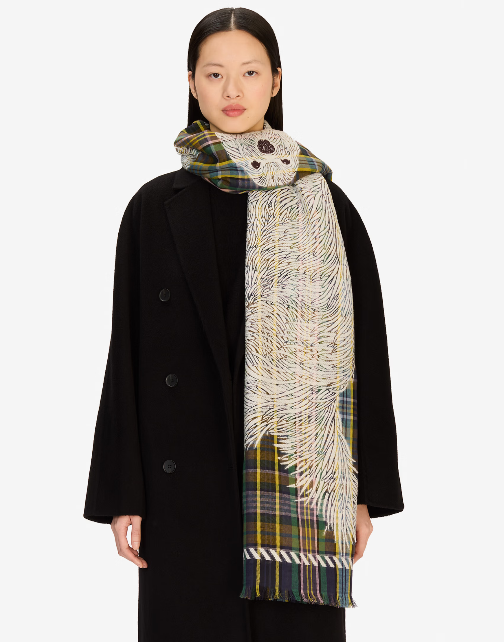 Khaki Wool & Cotton Freddy Scarf