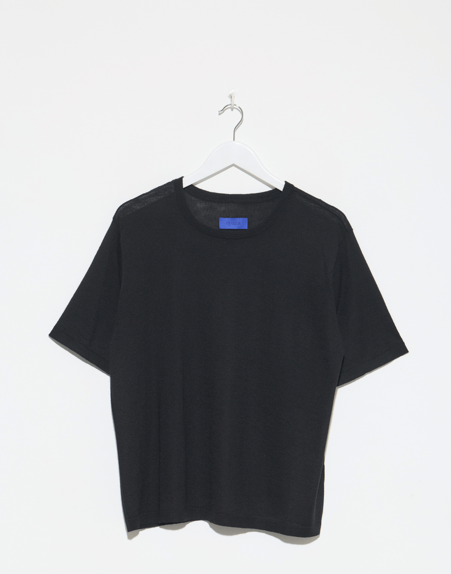 Black Cashmere & Silk Sen Knitted T-Shirt