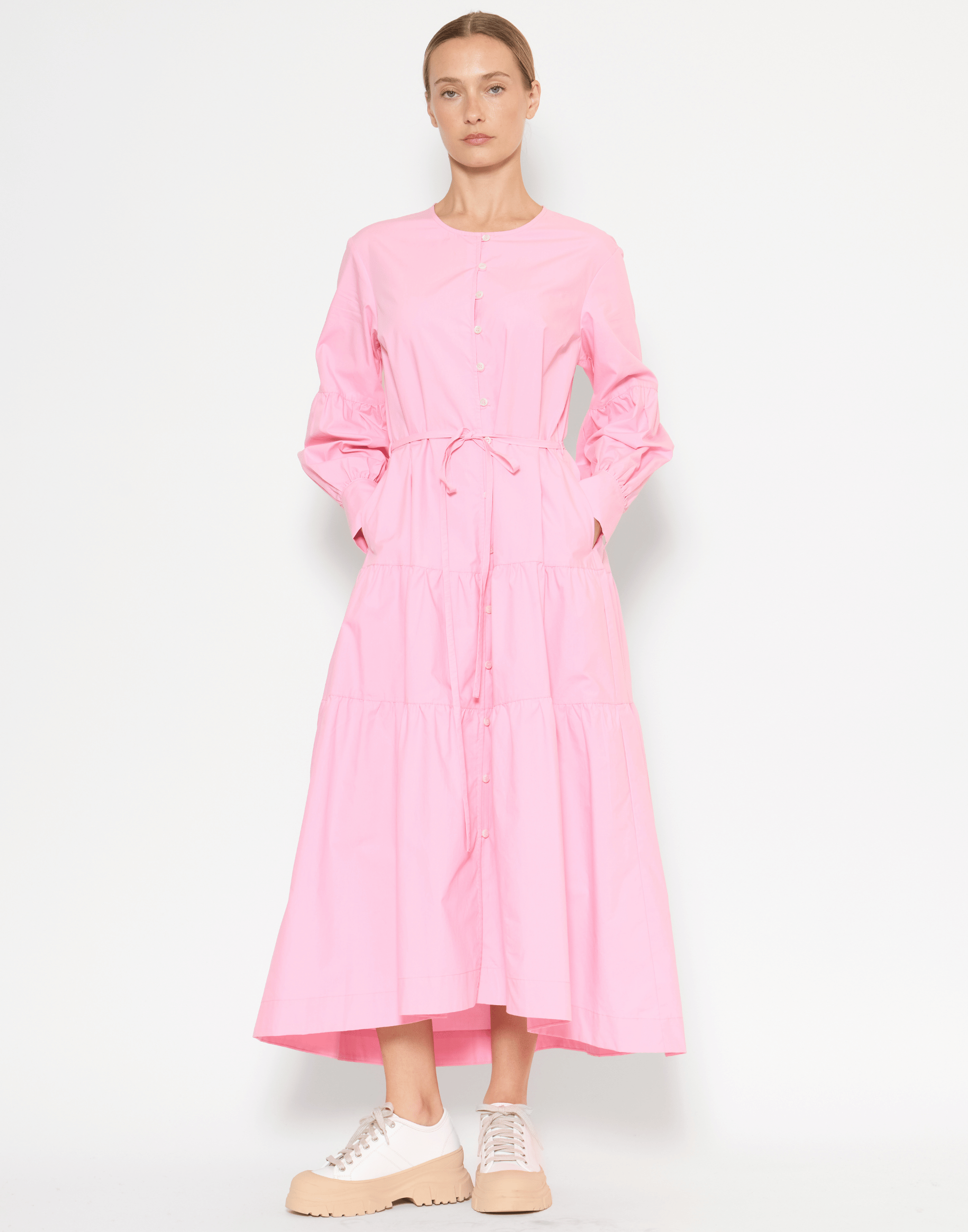 Taffy Pink Cotton & Tencel Nora Dress
