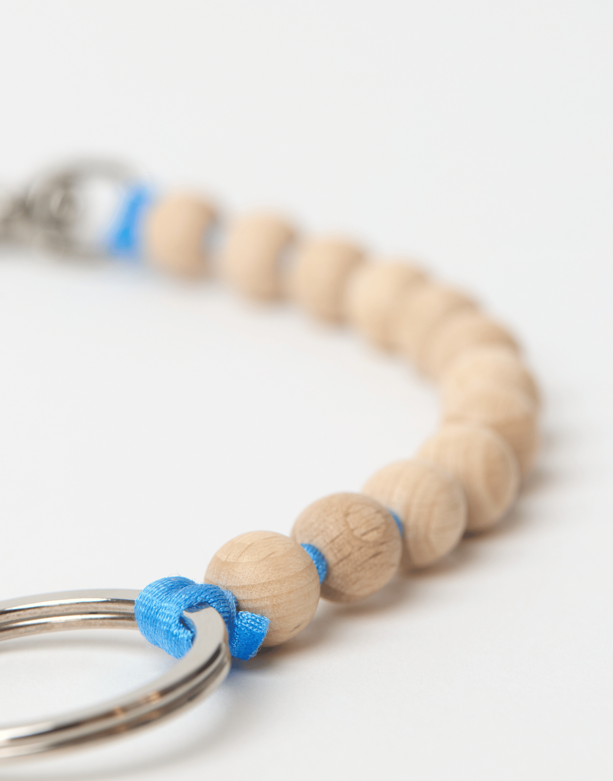 Natural & Sky Blue Perlen Short Key Chain
