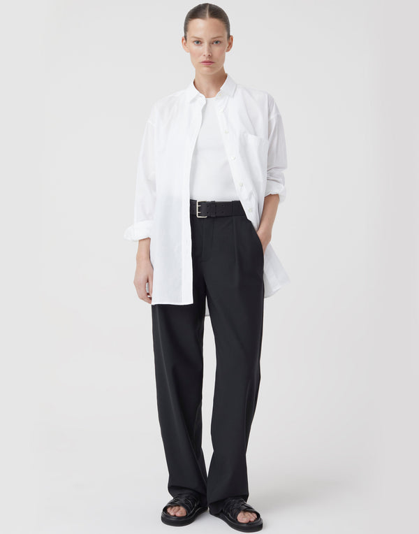 White Cotton Poplin Oversized Shirt