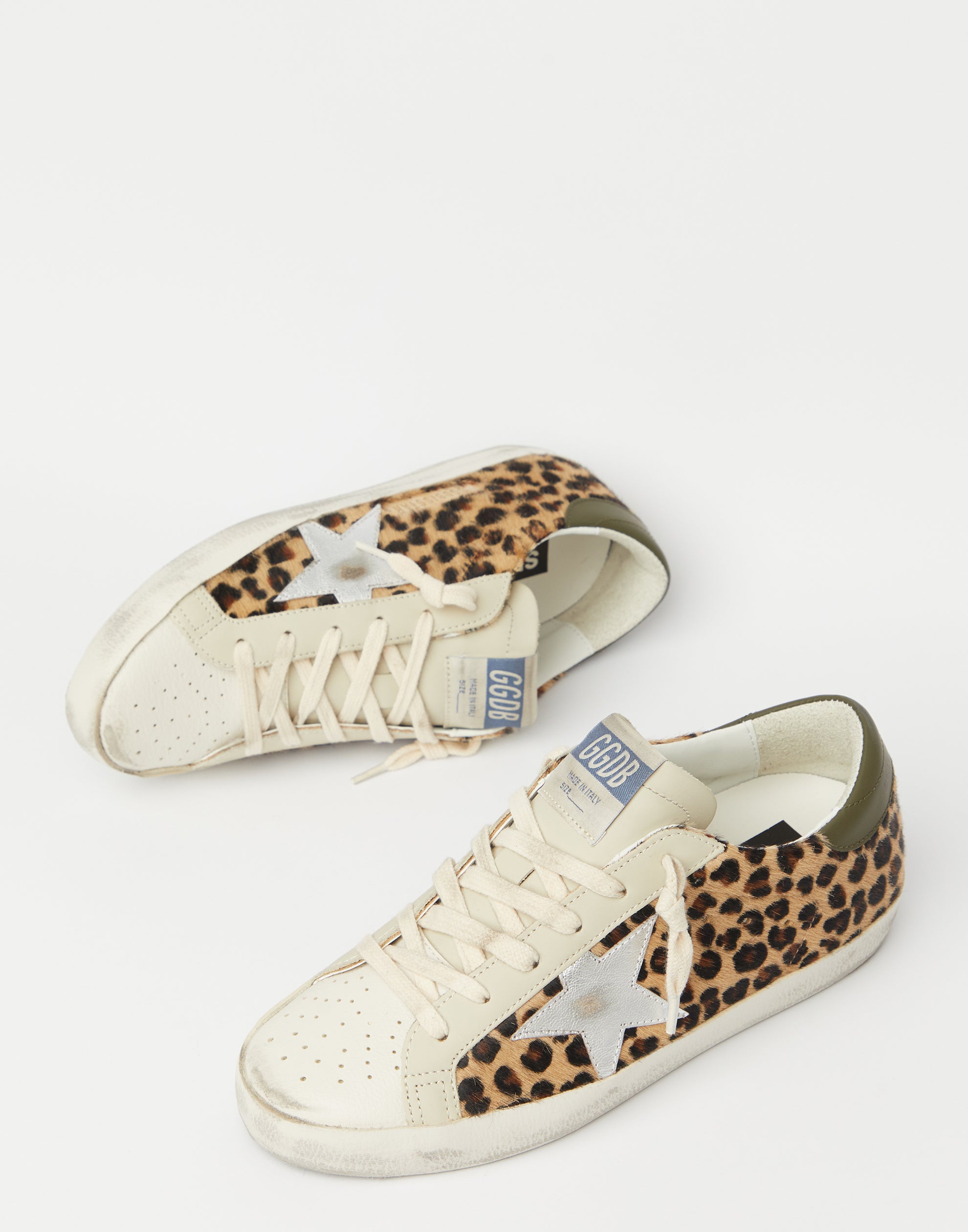 Leopard Print & Silver Superstar Sneakers