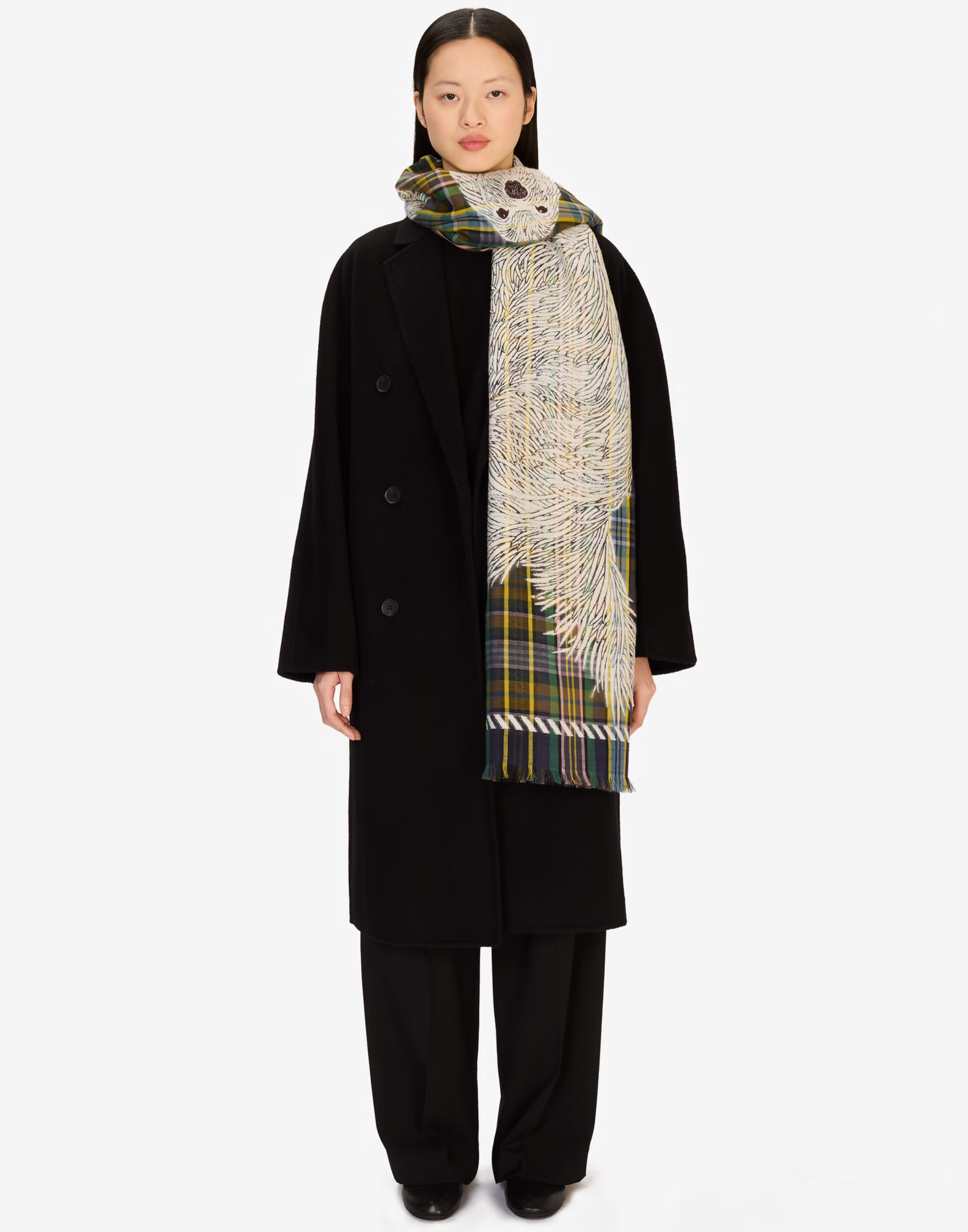 Khaki Wool & Cotton Freddy Scarf