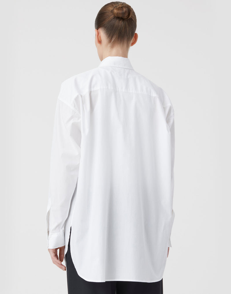 White Cotton Poplin Oversized Shirt