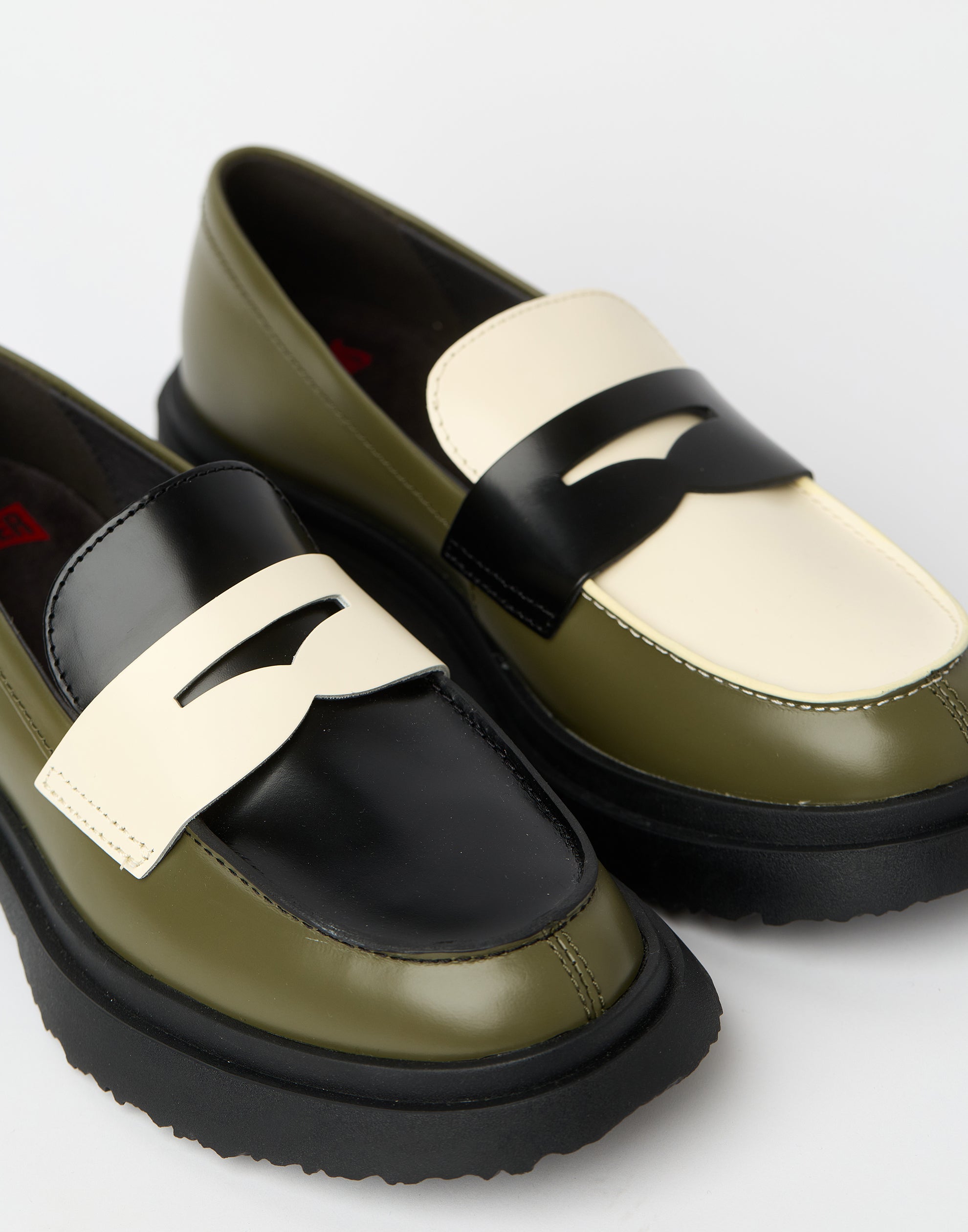 Multicolour Leather Twins Loafers