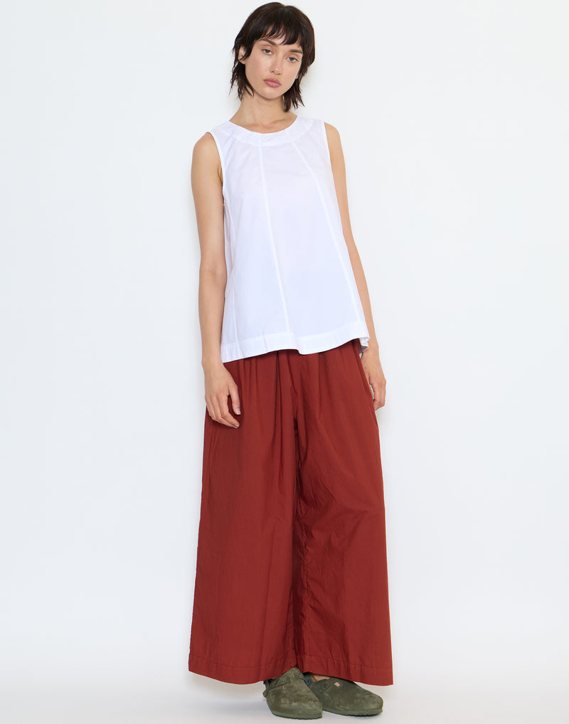 White Cotton Poplin Easy Top