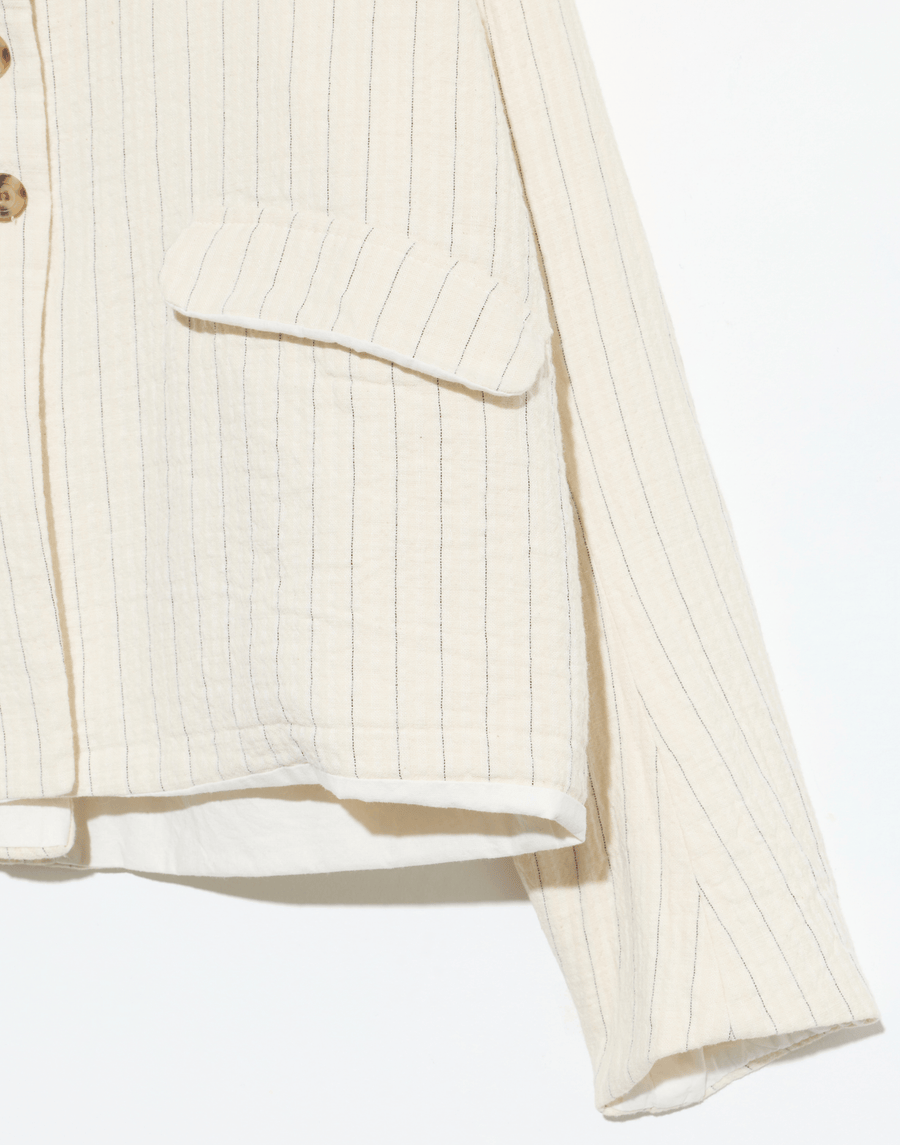 Natural Stripe Cotton Blend Julie Jacket